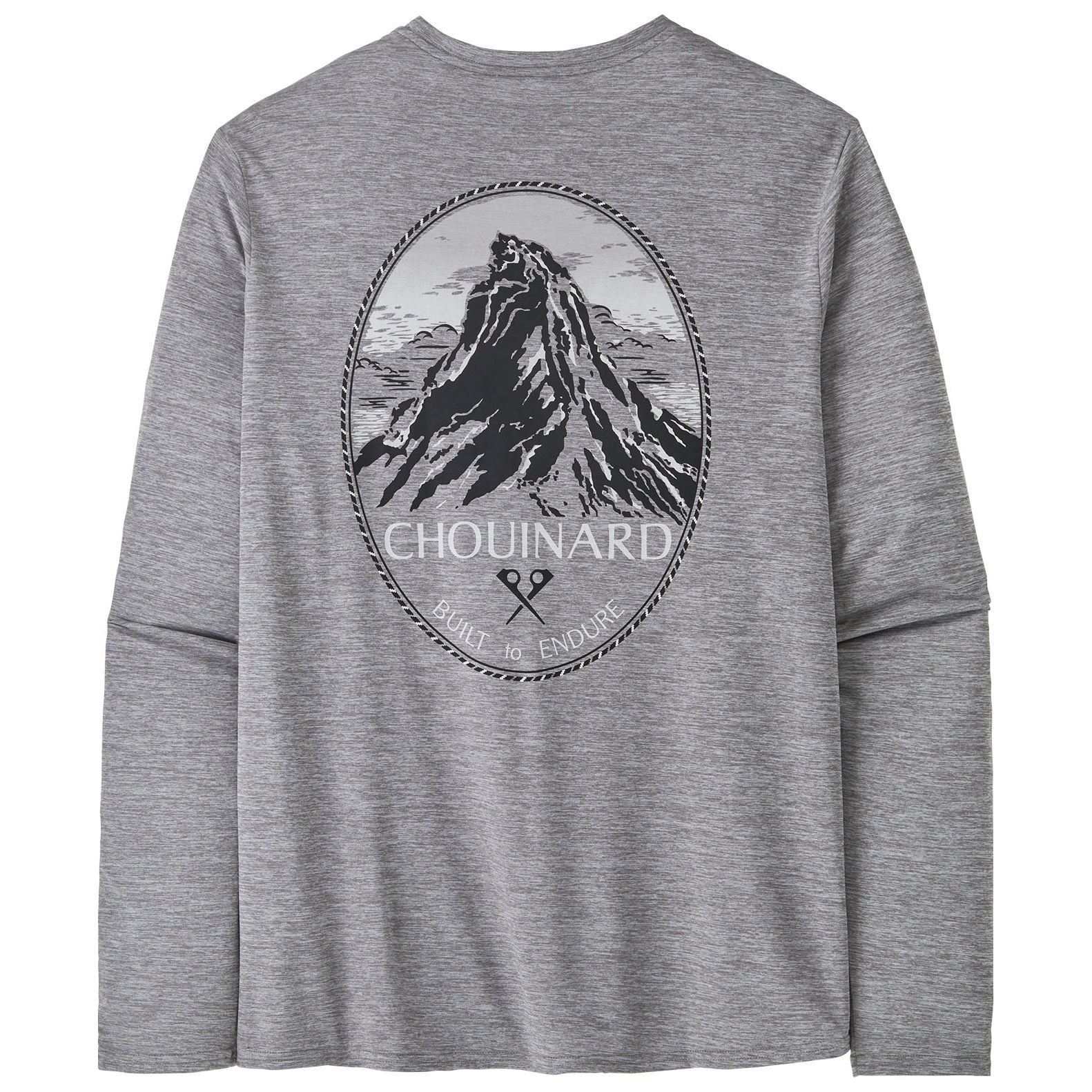 Patagonia Men's Long-Sleeved Capilene Cool Daily Graphic Shirt - Lands Chouinard Crest: Feather Grey Image 01