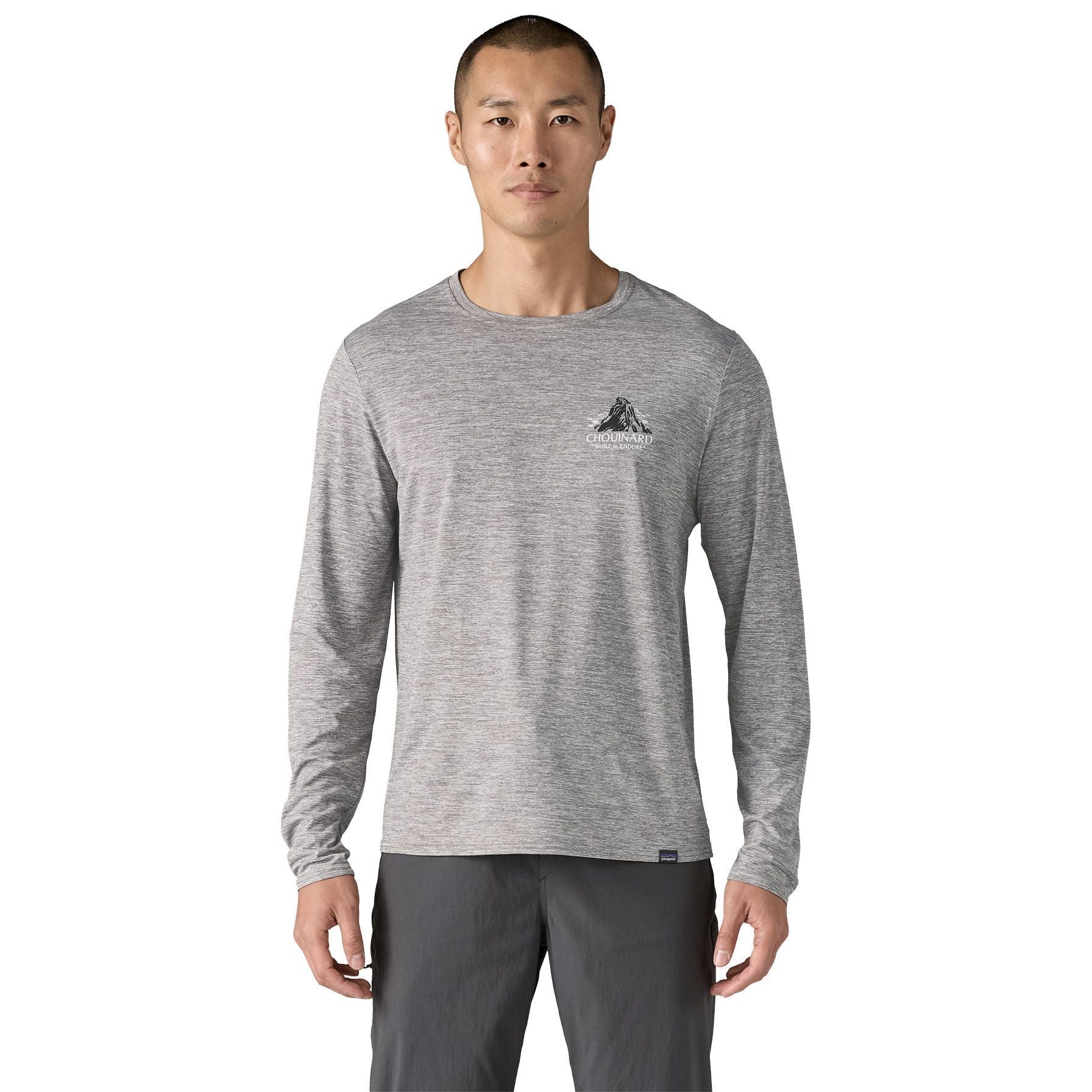Patagonia Men's Long-Sleeved Capilene Cool Daily Graphic Shirt - Lands Chouinard Crest: Feather Grey Image 04