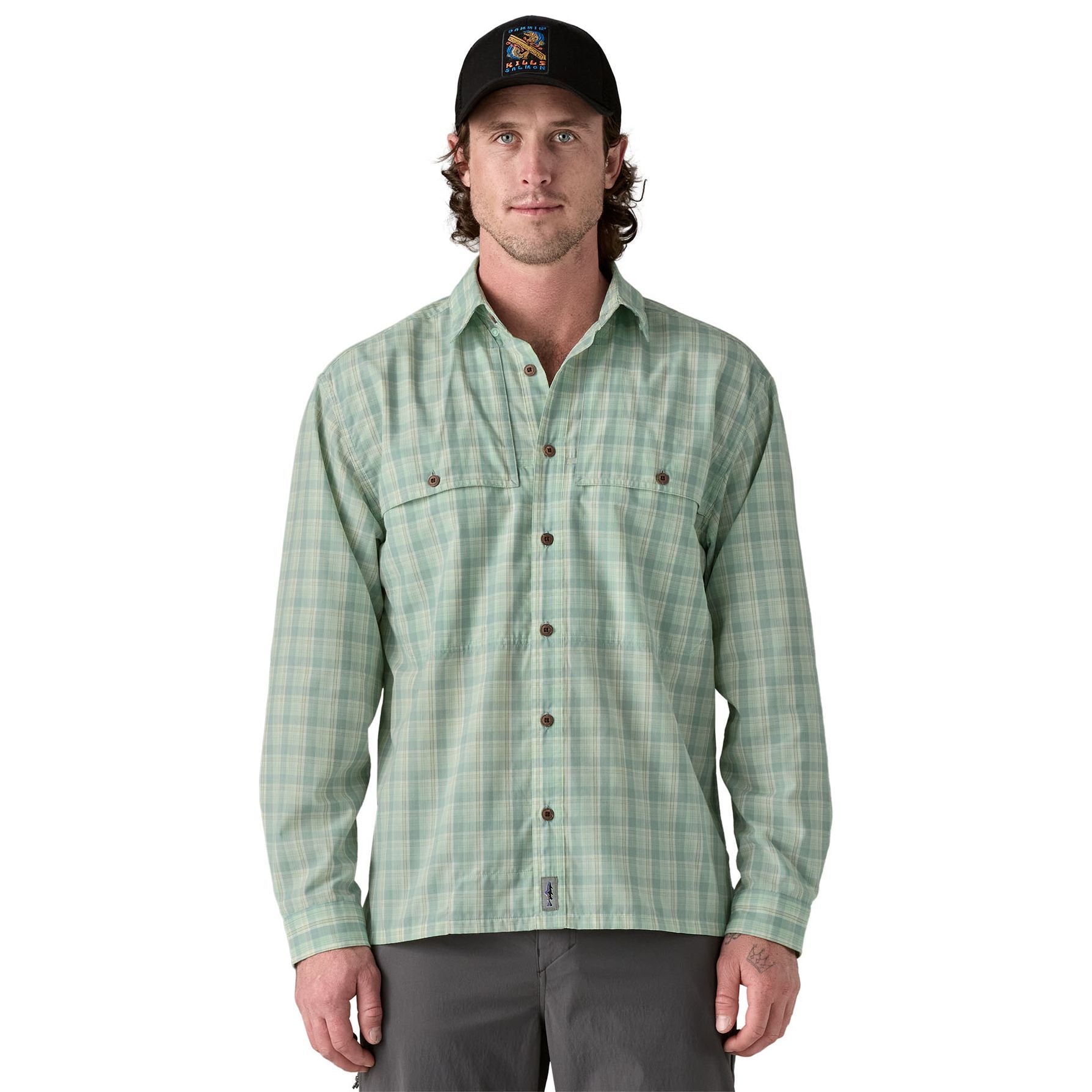 Patagonia Men's Long-Sleeved Island Hopper Shirt Dipper: Rinsed Green Image 03