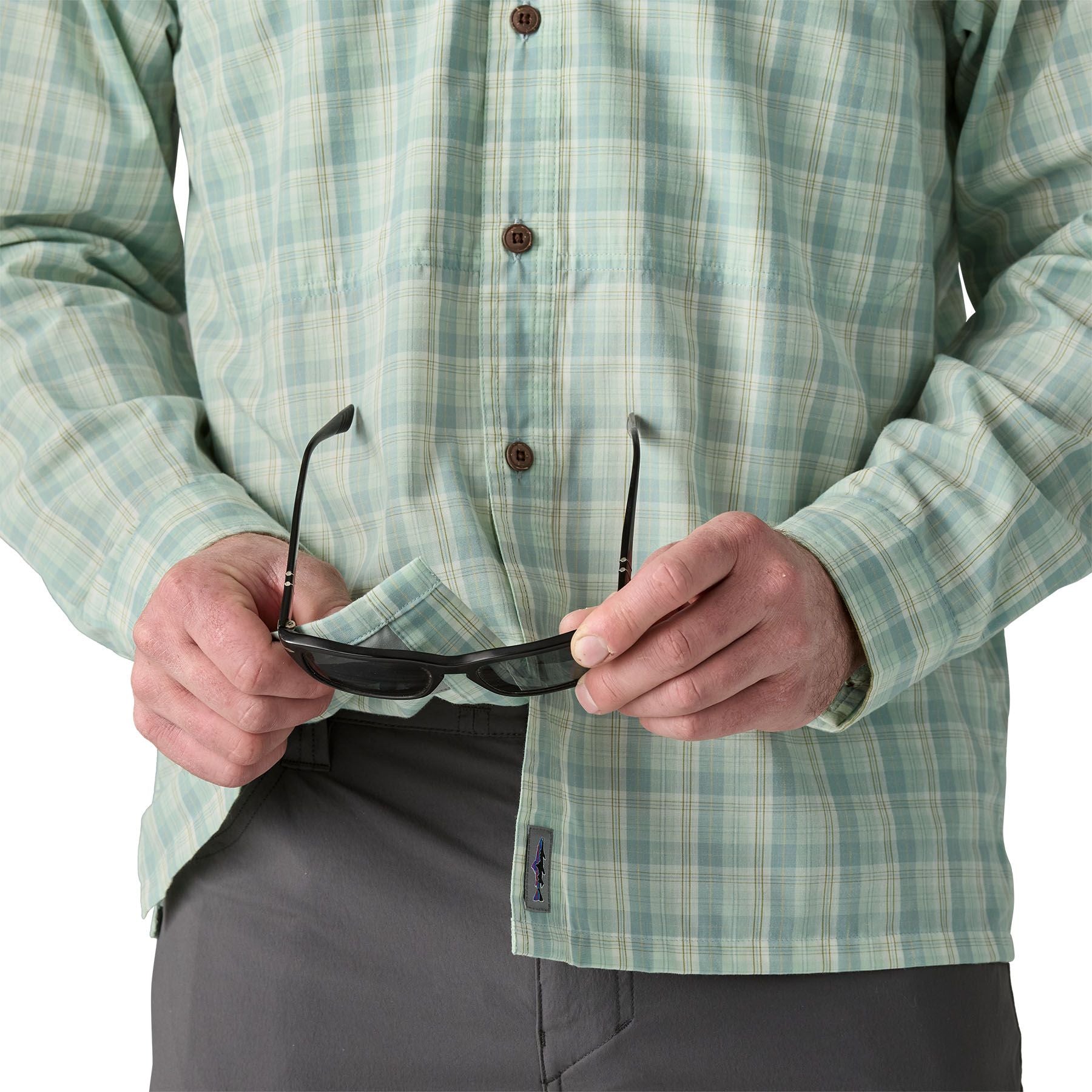 Patagonia Men's Long-Sleeved Island Hopper Shirt Dipper: Rinsed Green Image 09