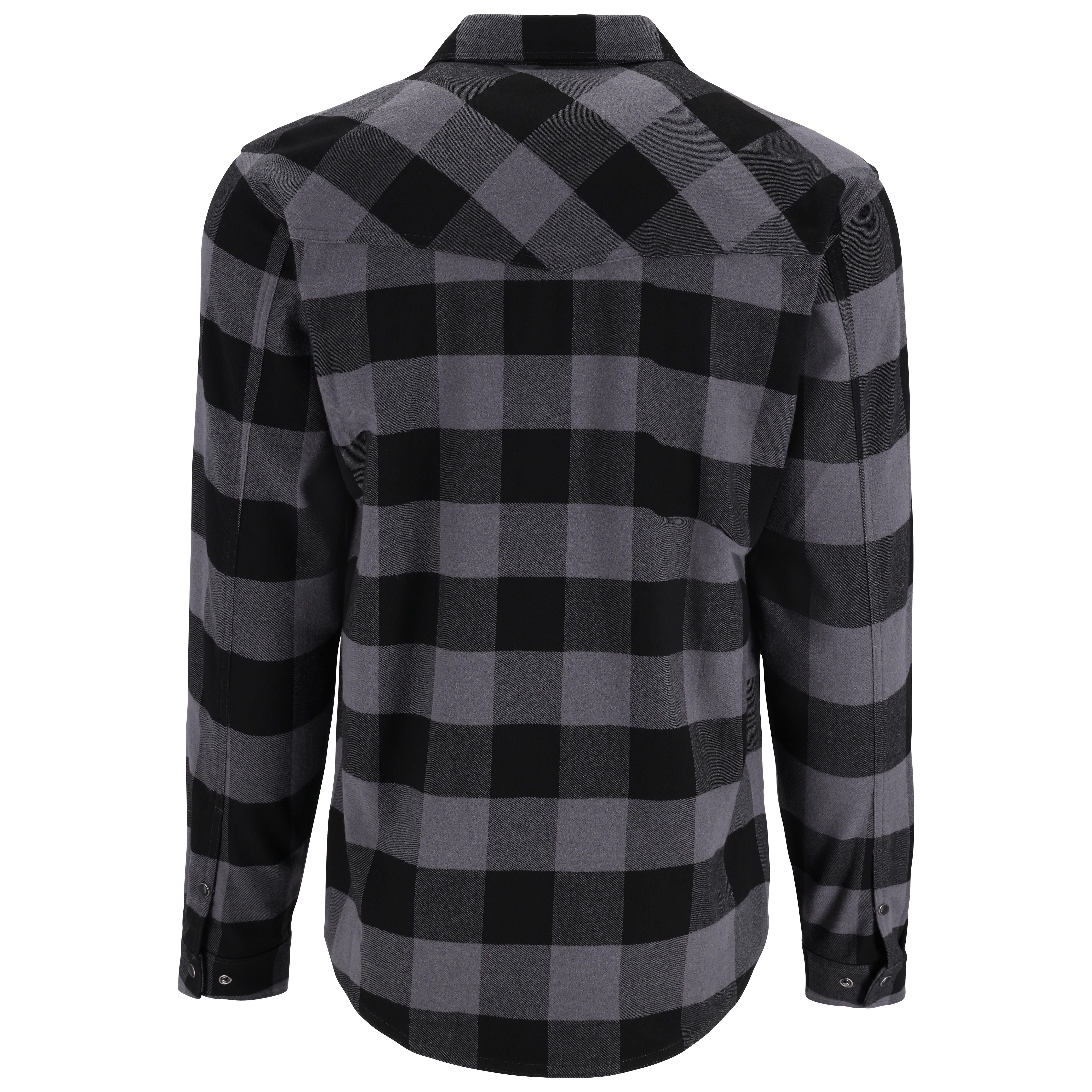 Simms Gallatin Flannel Long Sleeve Shirt Slate Buffalo Check Image 02