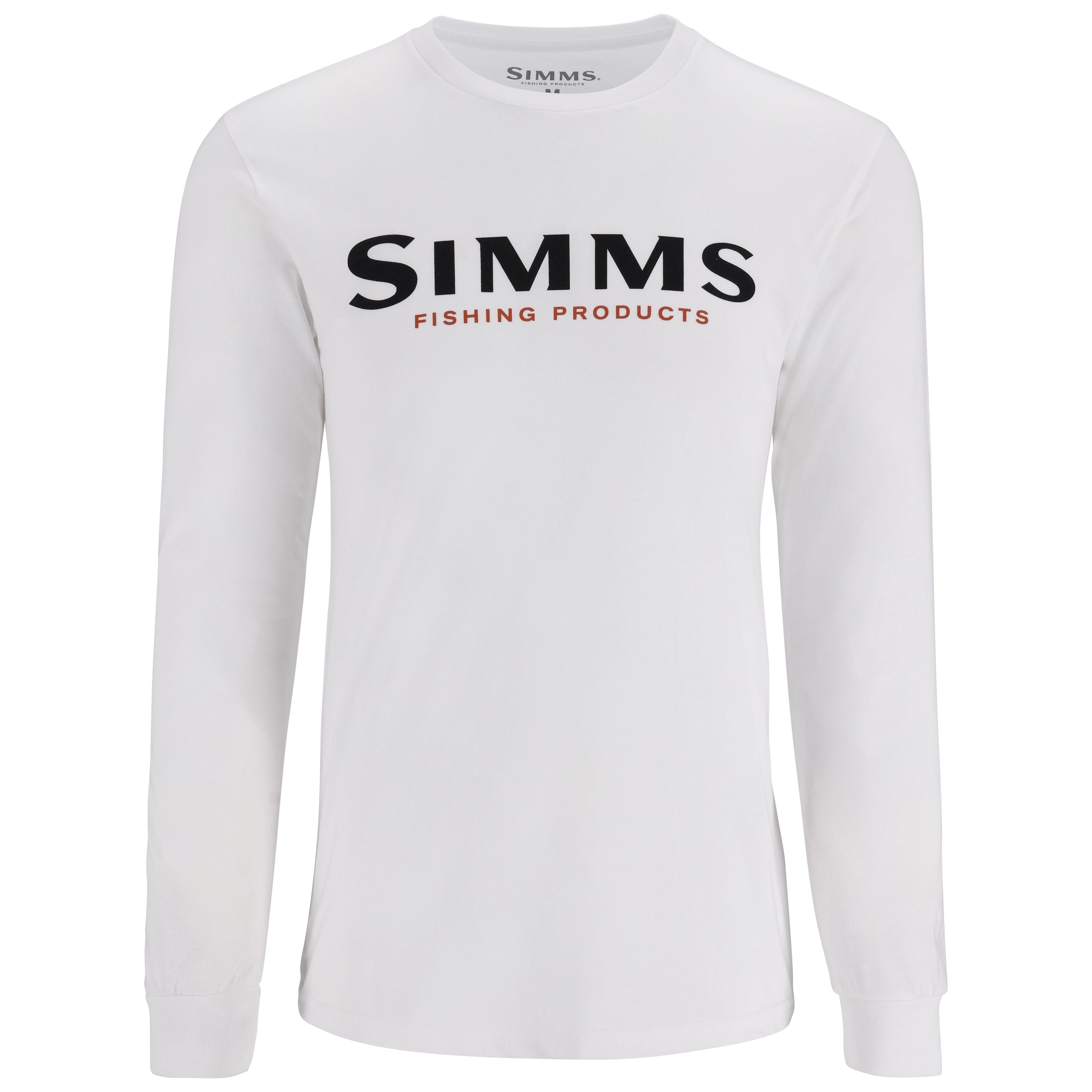 Simms Logo LS T-Shirt Pure White Image 01