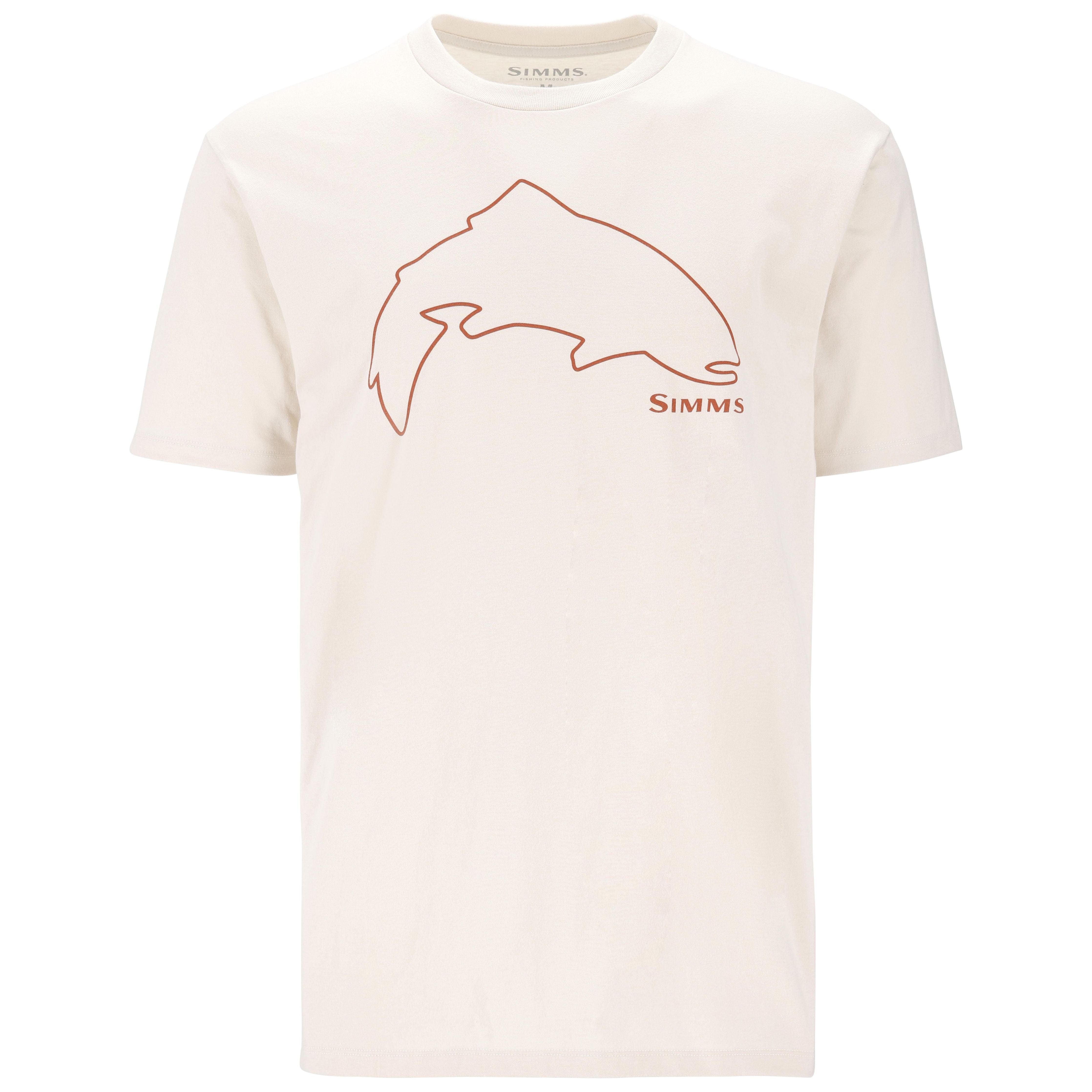 Simms Men's Trout Outline T-Shirt Natural Image 01