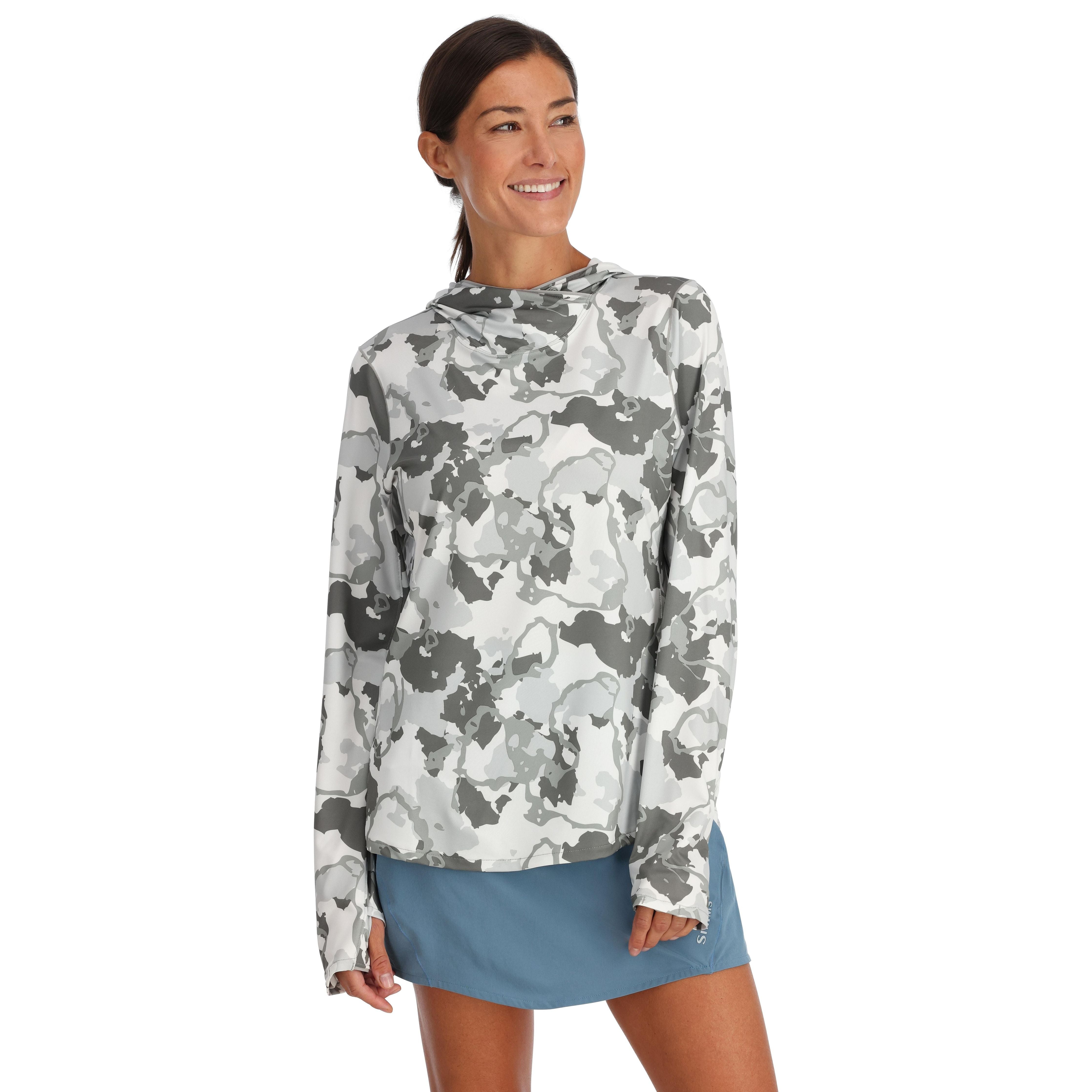 Simms Women's SolarFlex Hoody Regiment Camo Cinder Image 02