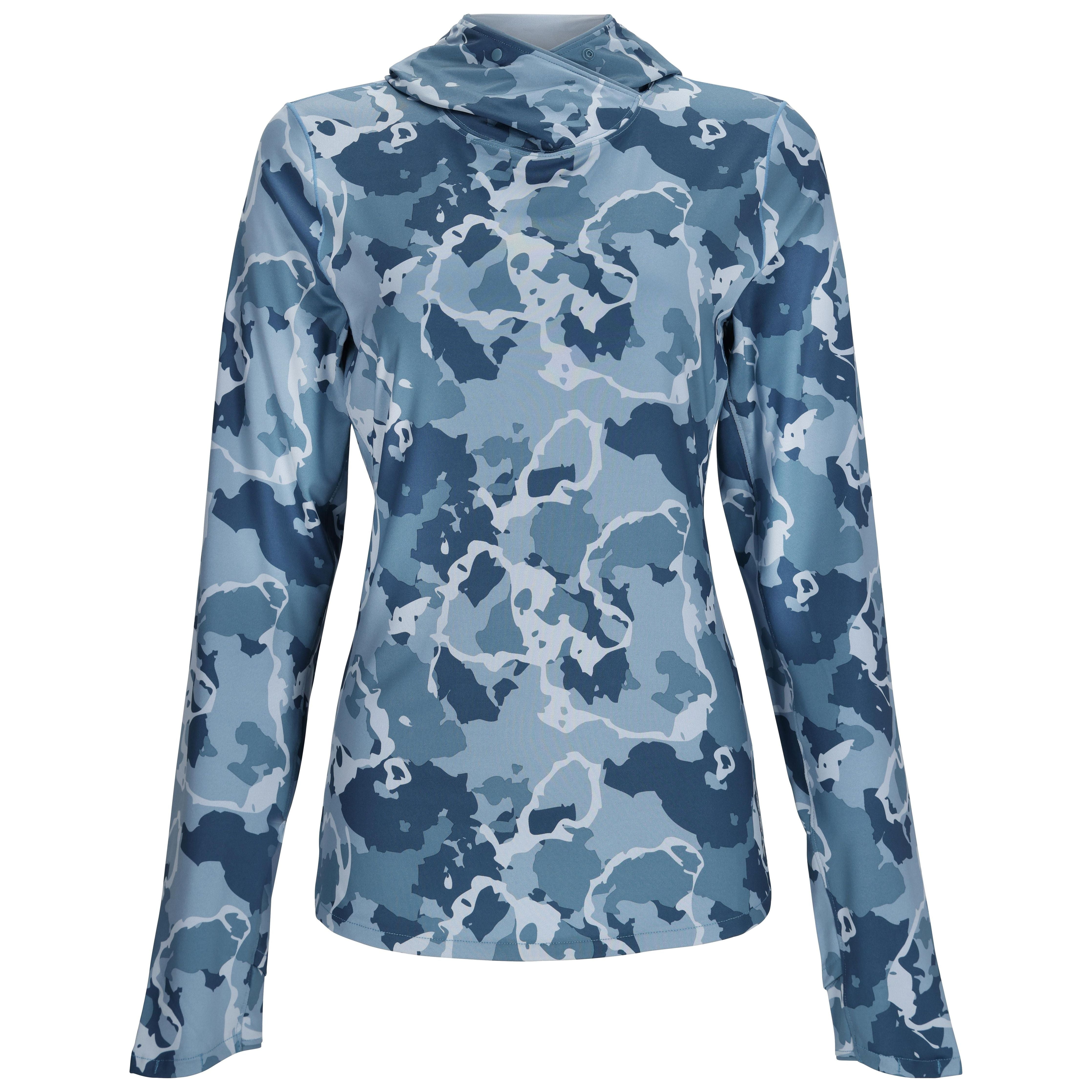 Simms Women's SolarFlex Hoody Regiment Camo Neptune Image 01