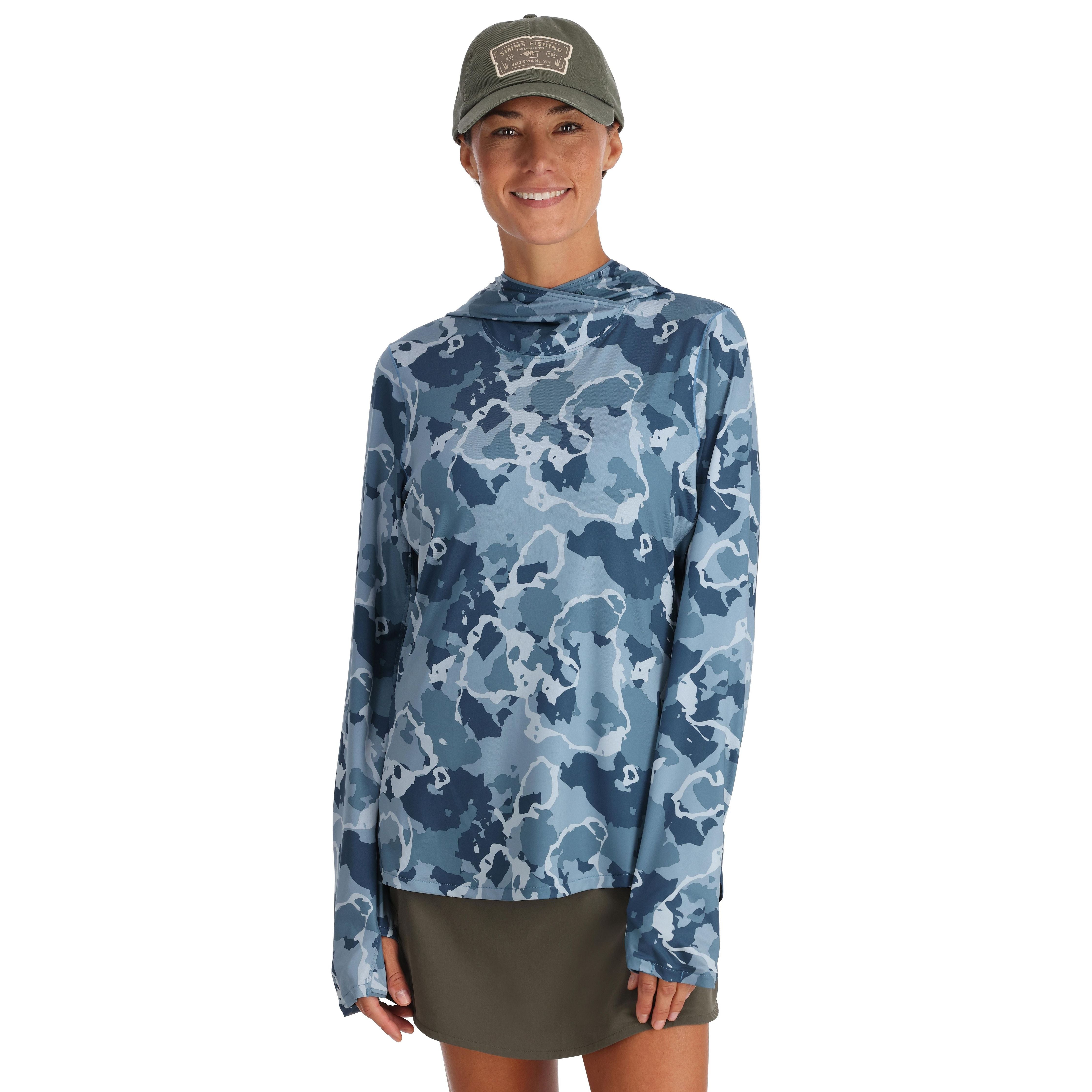 Simms Women's SolarFlex Hoody Regiment Camo Neptune Image 02