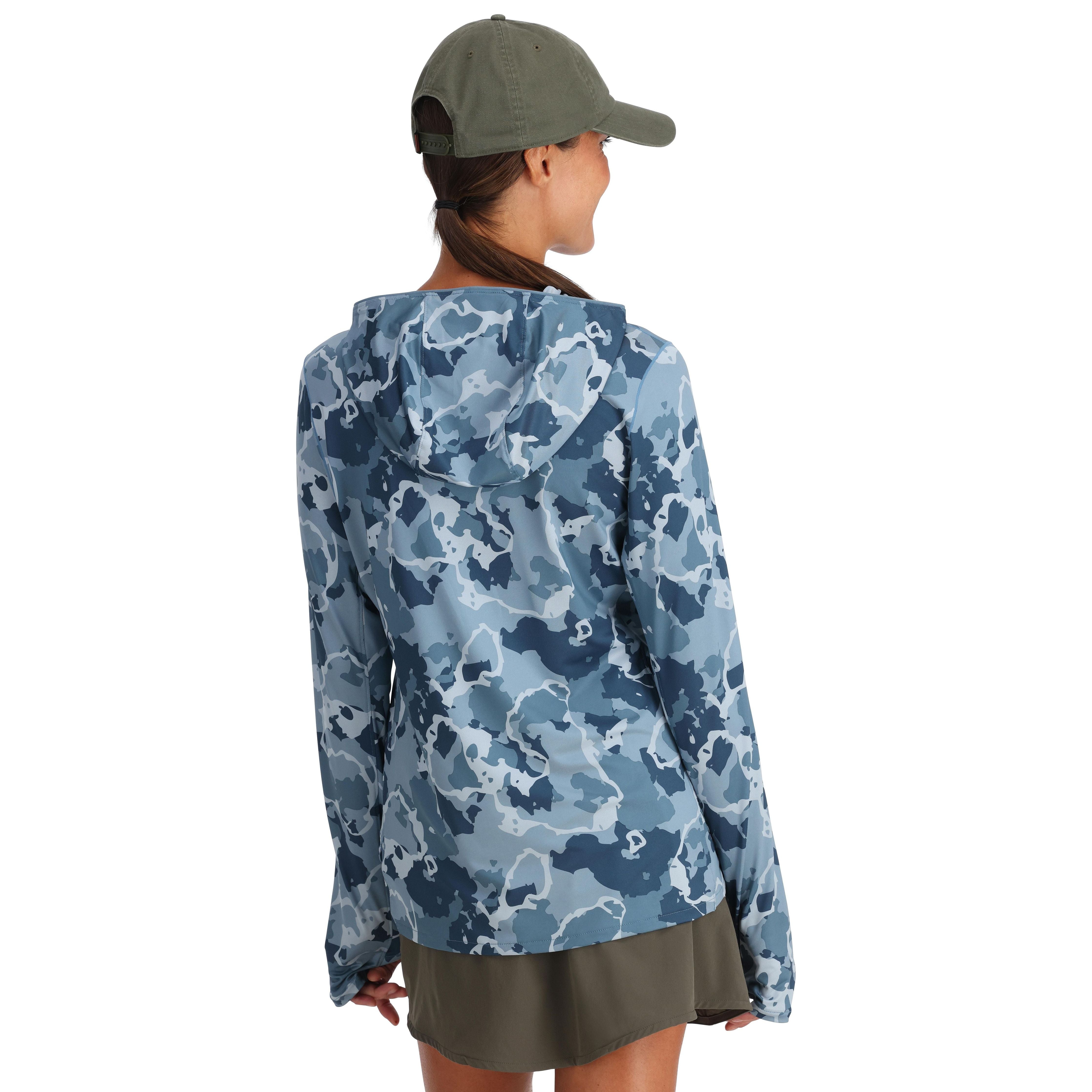 Simms Women's SolarFlex Hoody Regiment Camo Neptune Image 03