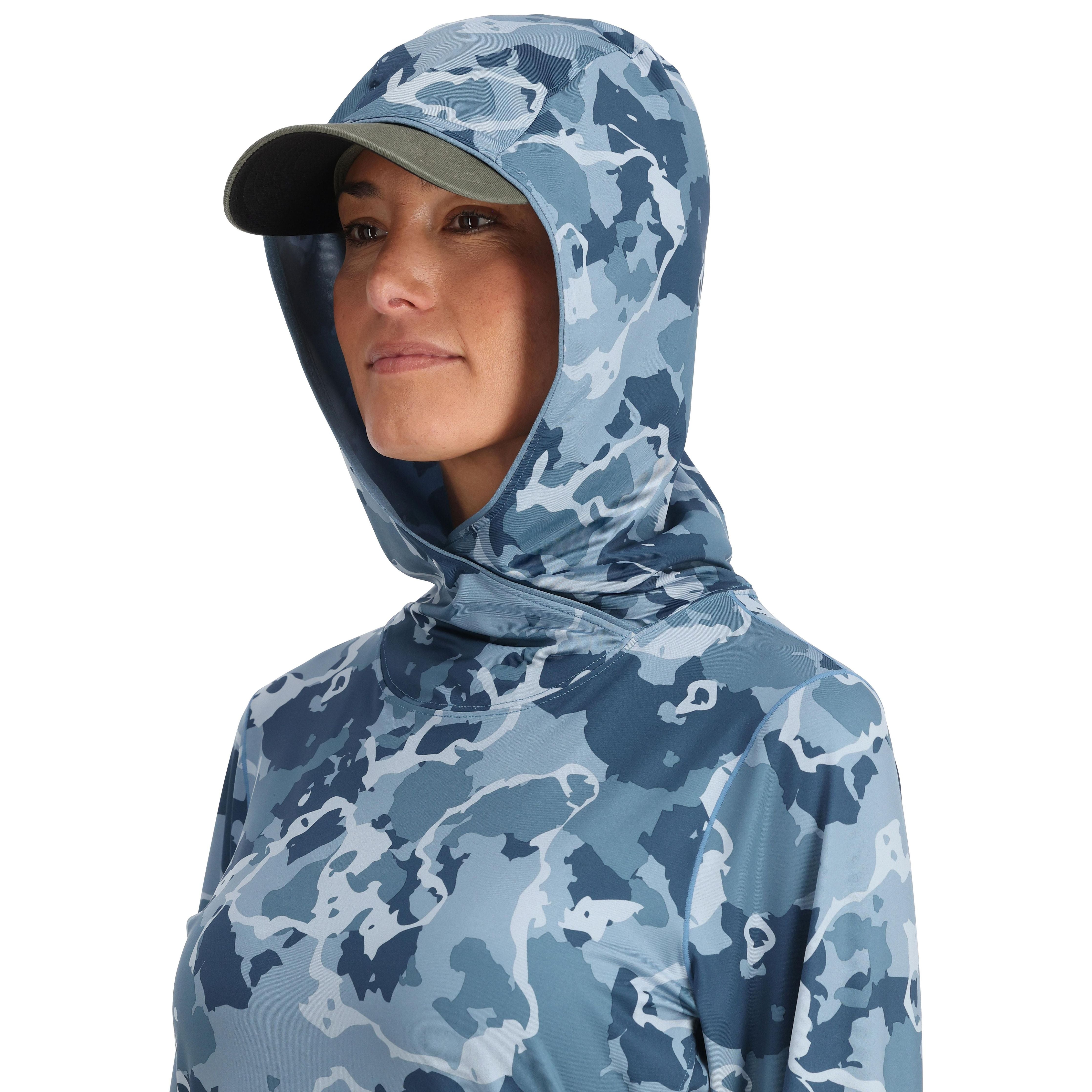 Simms Women's SolarFlex Hoody Regiment Camo Neptune Image 04