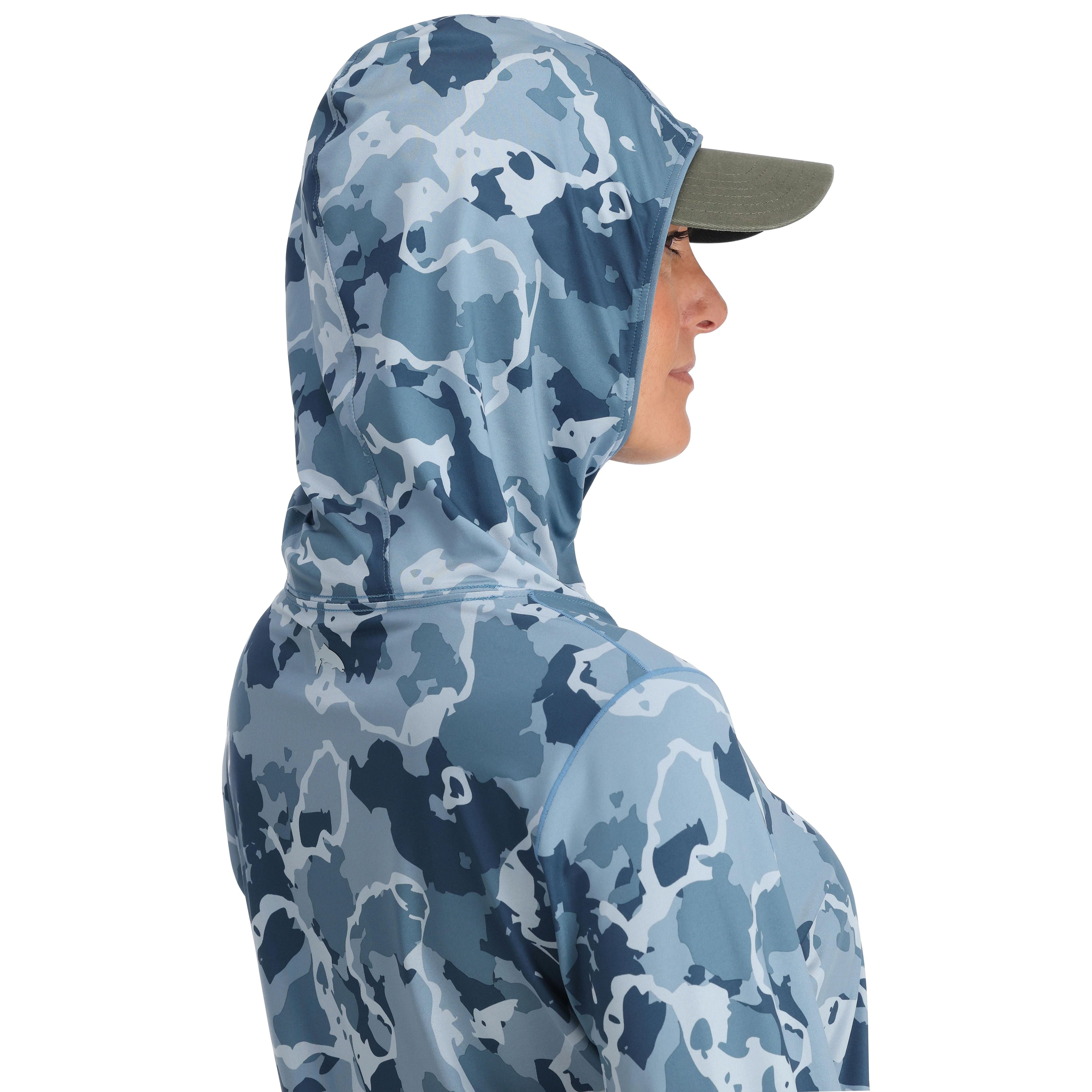 Simms Women's SolarFlex Hoody Regiment Camo Neptune Image 05