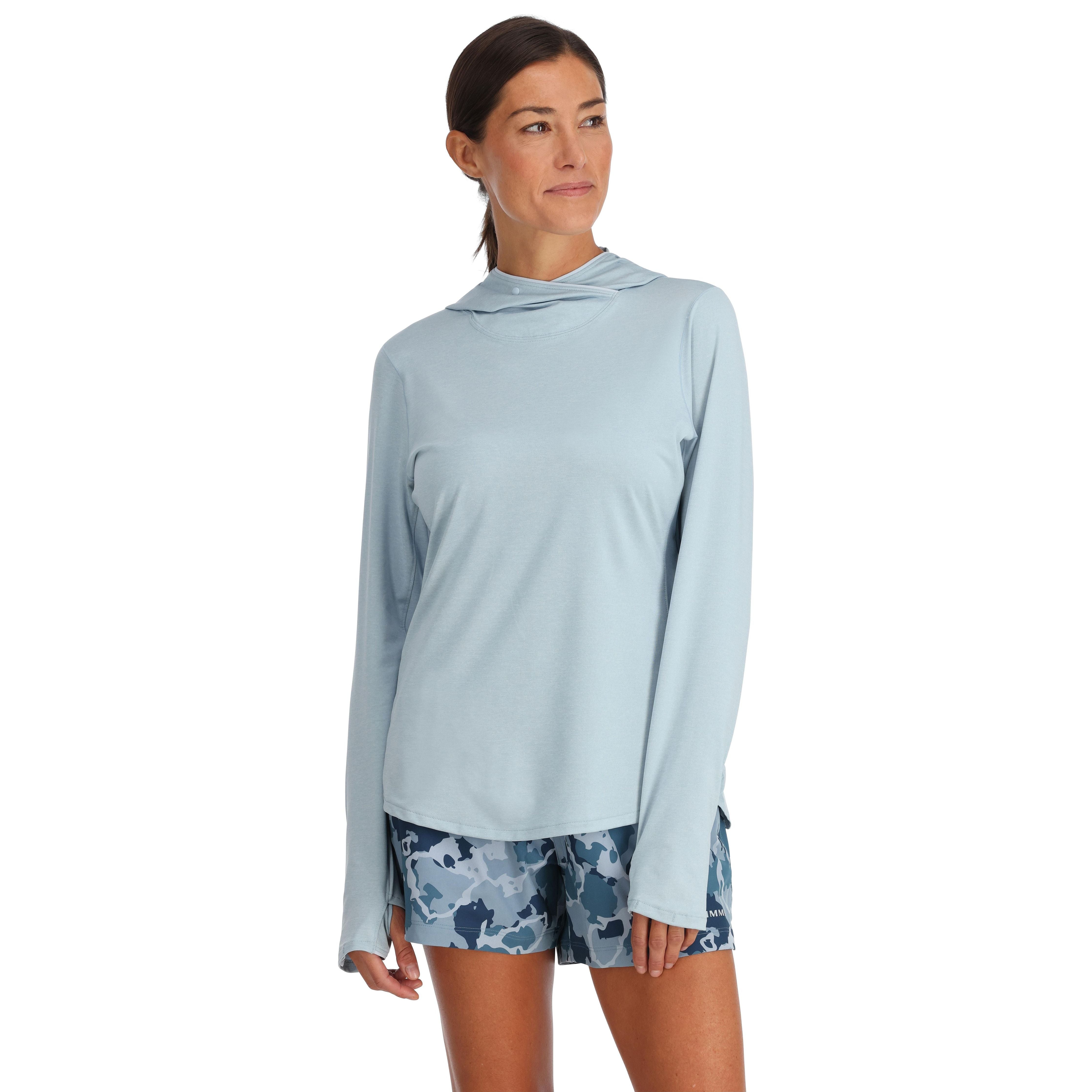 Simms Women's SolarFlex Hoody Steel Blue Heather Image 02