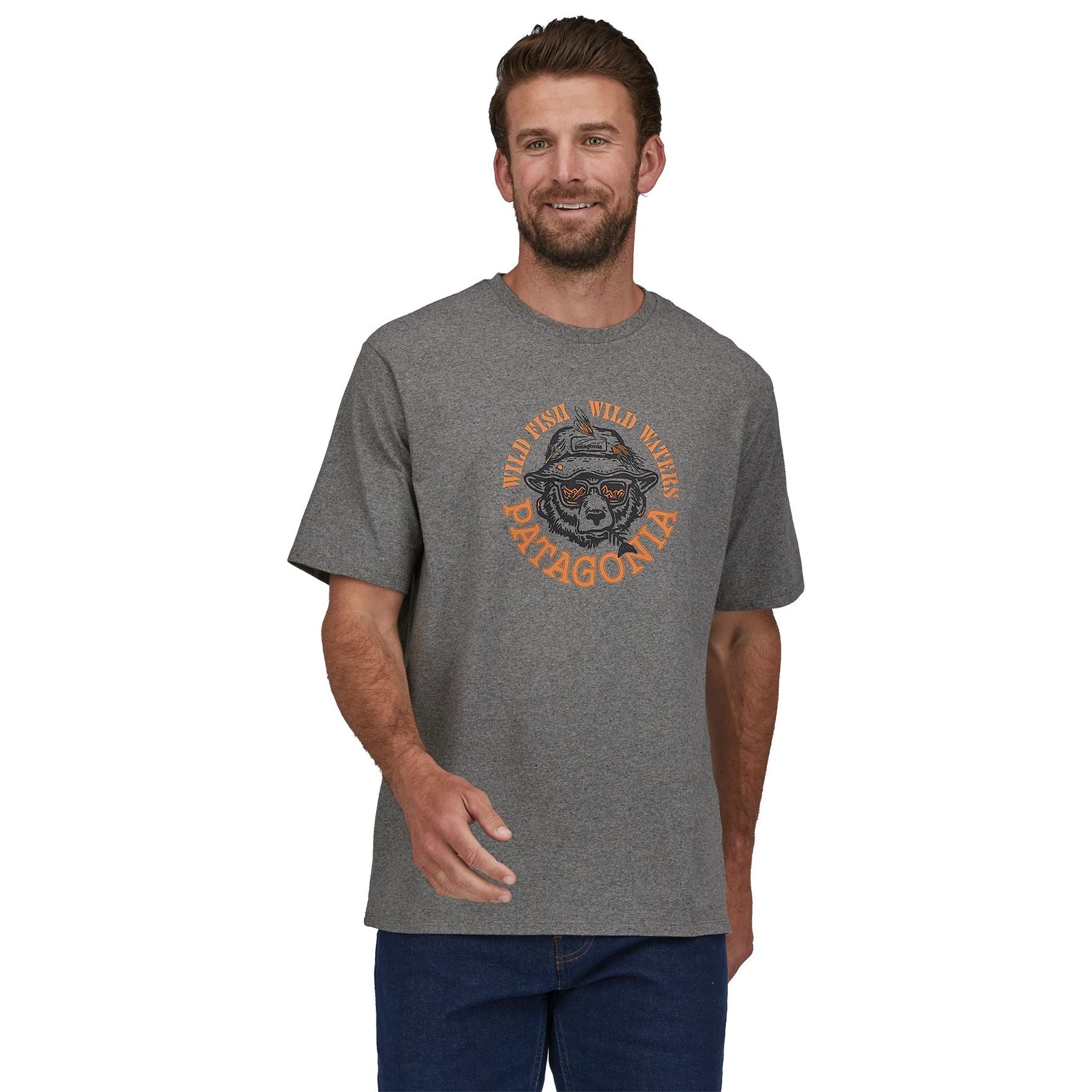 Patagonia Men's Take a Stand Responsibili-Tee Wild Grizz: Gravel Heather Image 02