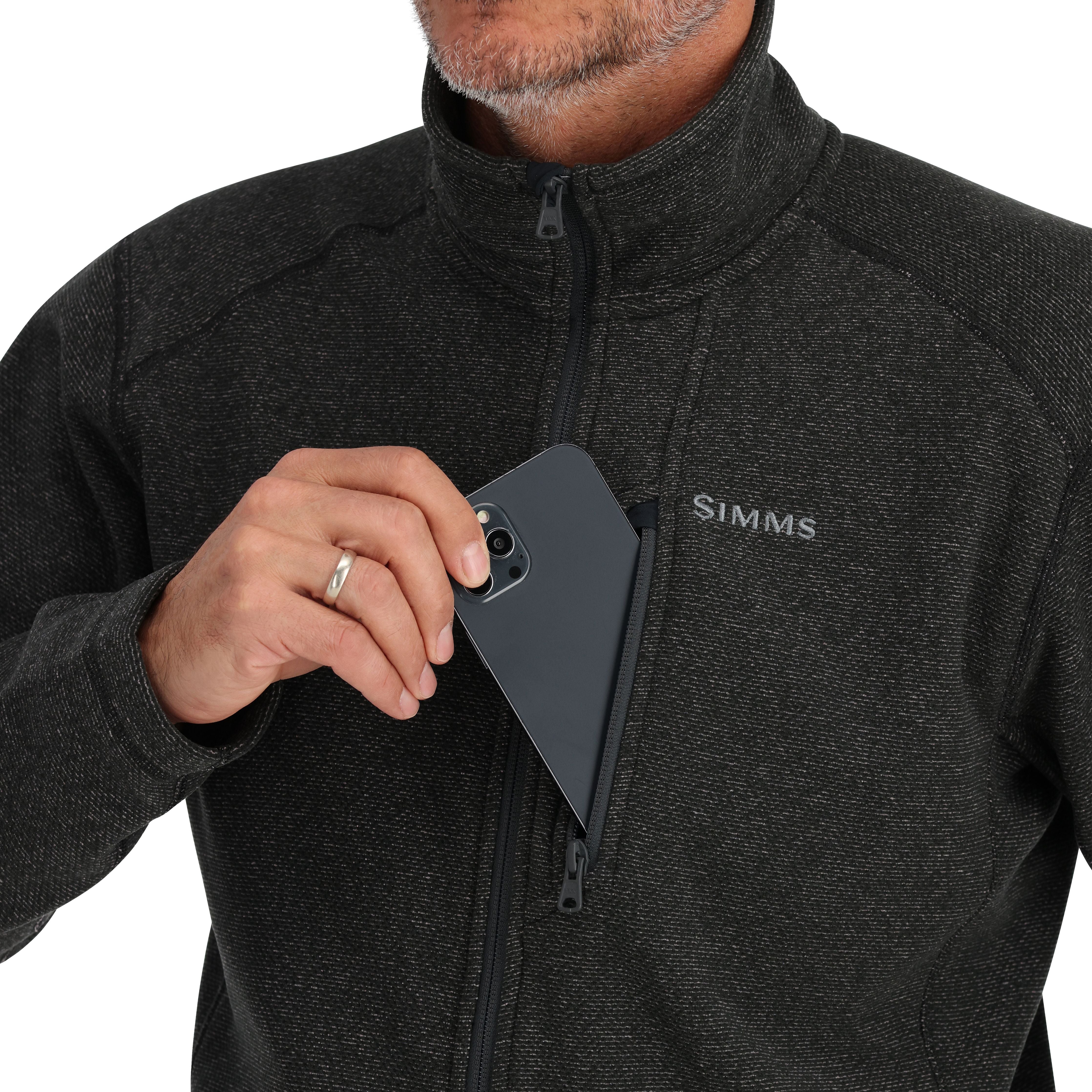 Simms Rivershed Full Zip Black Heather Image 04
