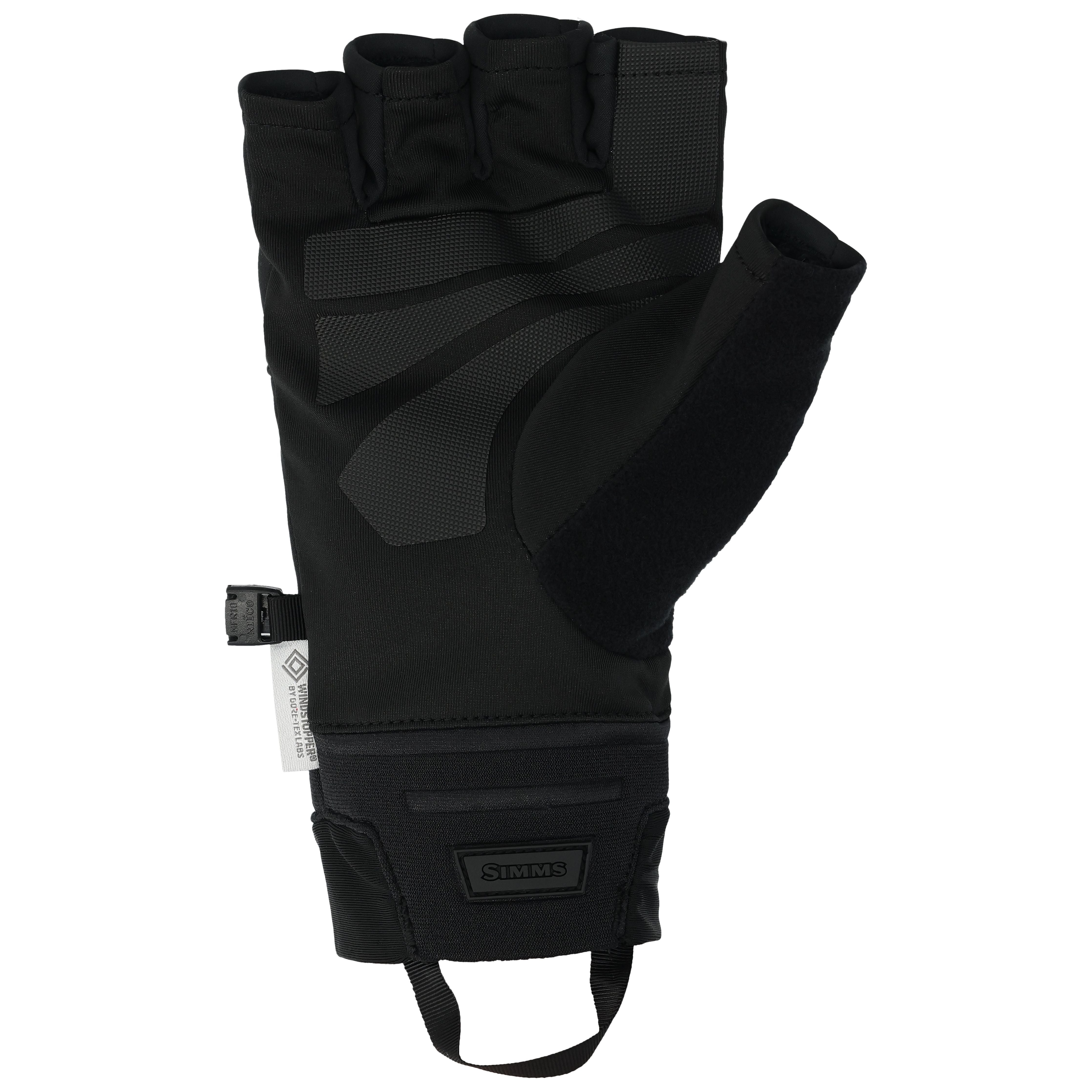 Simms WINDSTOPPER Half-Finger Glove Black Image 02