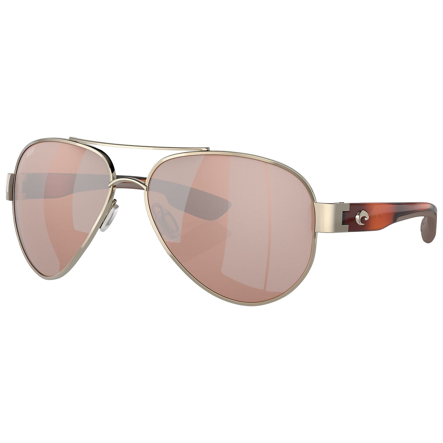 Costa Del Mar South Point Rose Gold / Light Tortoise Temples - Copper Silver Mirror 580P Image 01