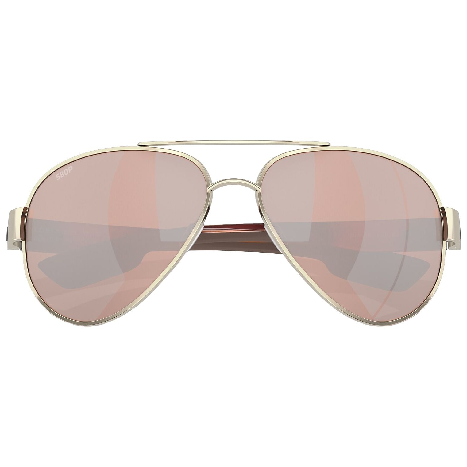 Costa Del Mar South Point Rose Gold / Light Tortoise Temples - Copper Silver Mirror 580P Image 05