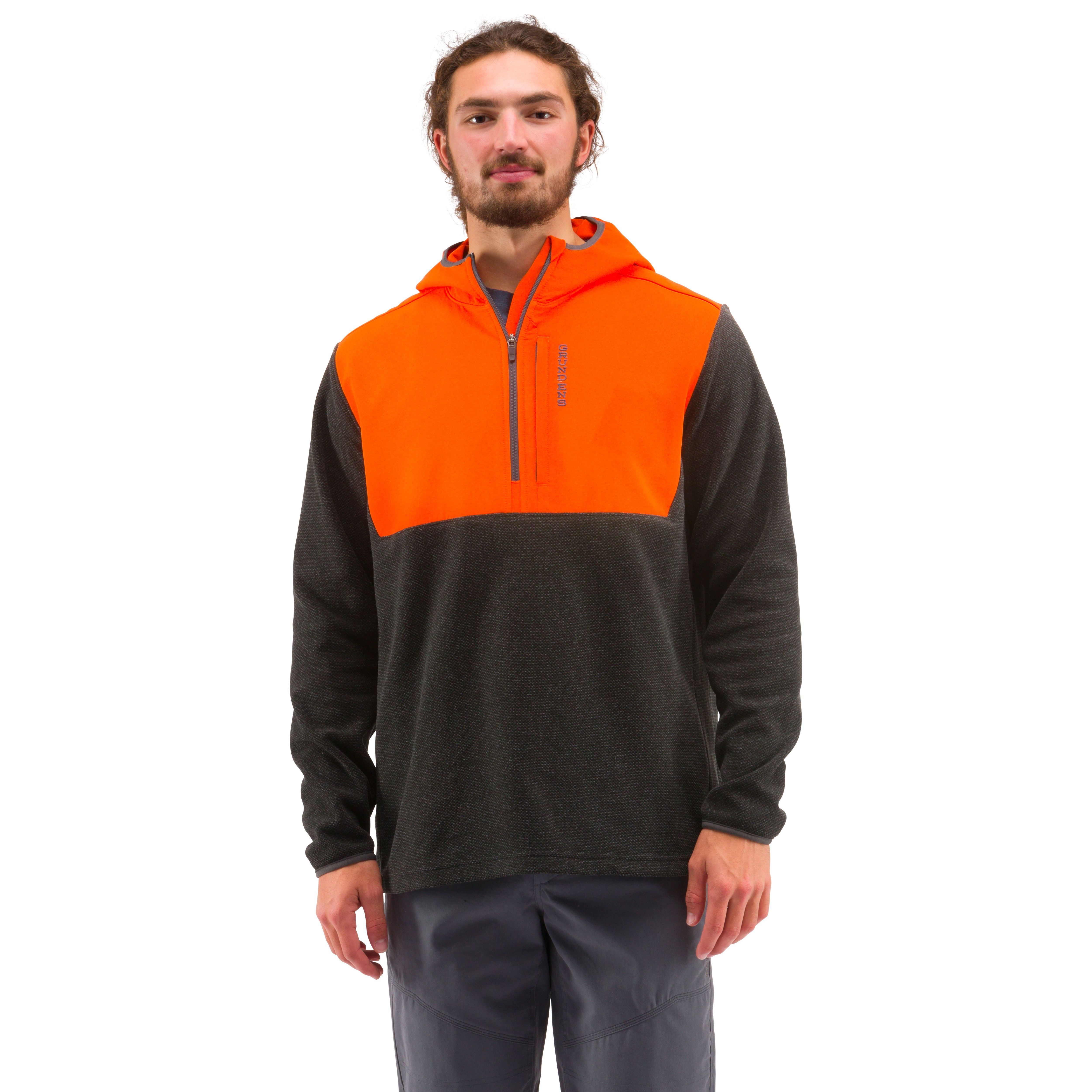 Grundens Men's Bering Pro Fleece 1/4 Zip Red Orange Image 02
