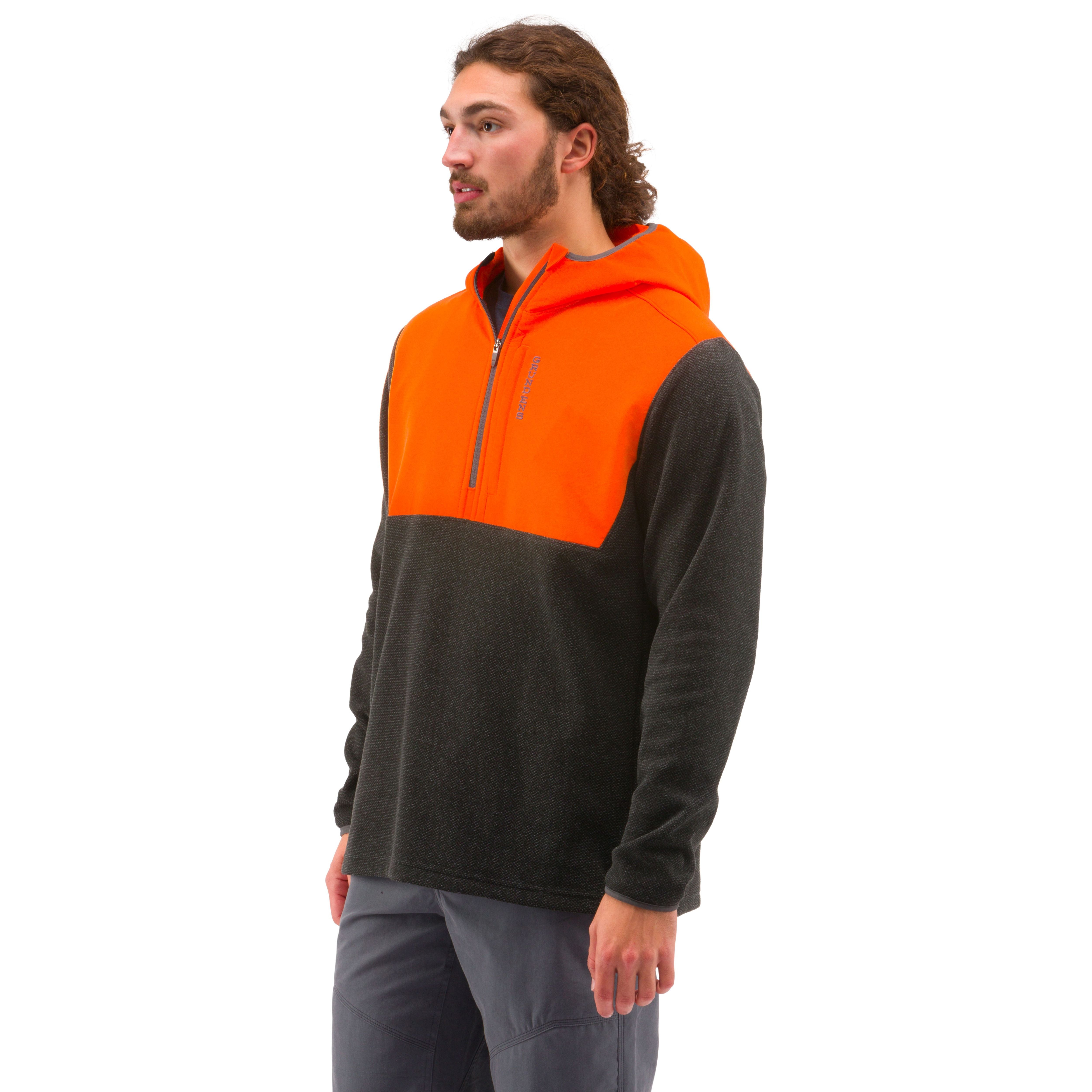 Grundens Men's Bering Pro Fleece 1/4 Zip Red Orange Image 03