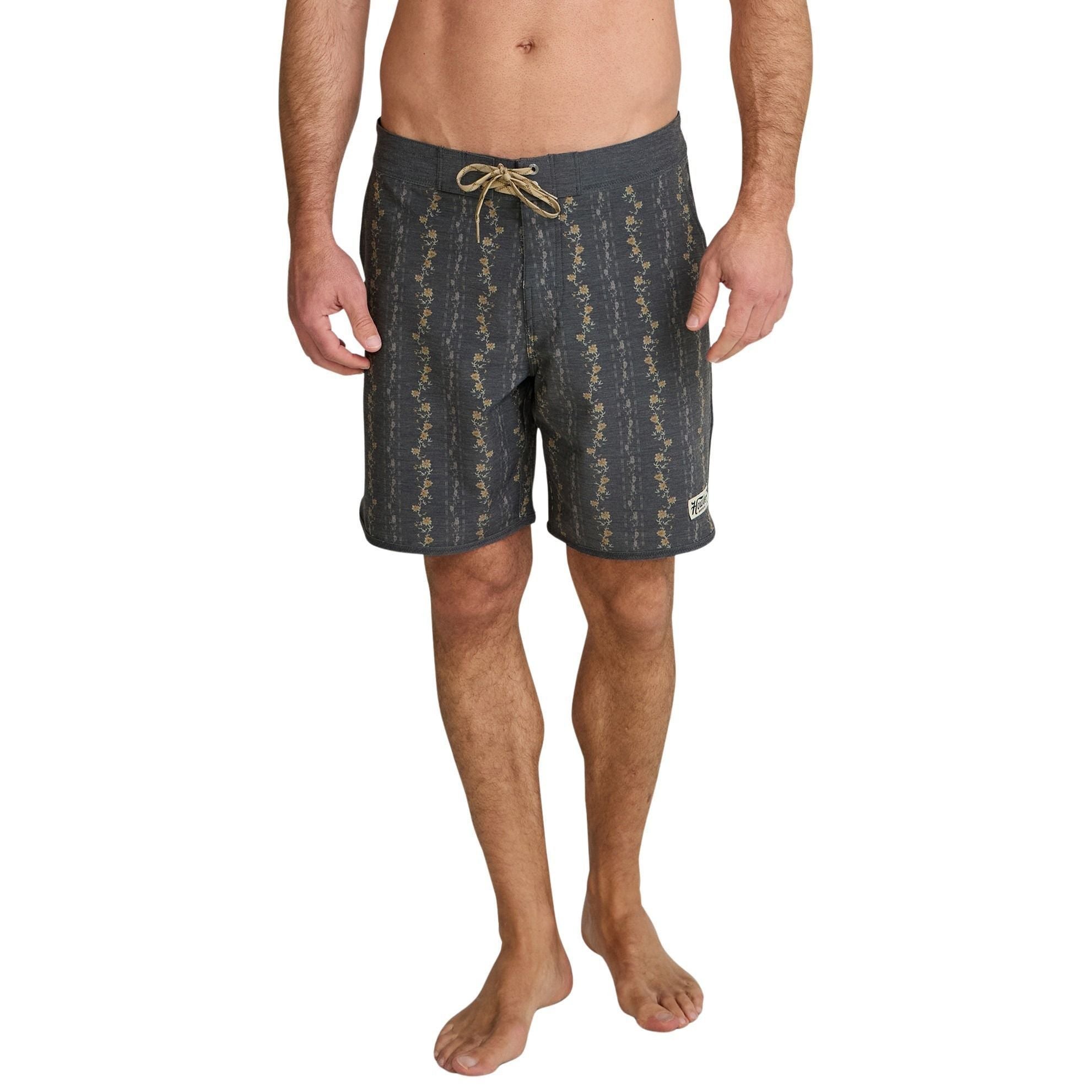 Howler Brothers Bruja Boardshorts Hibiscus Ribbons : Antique Black Image 06