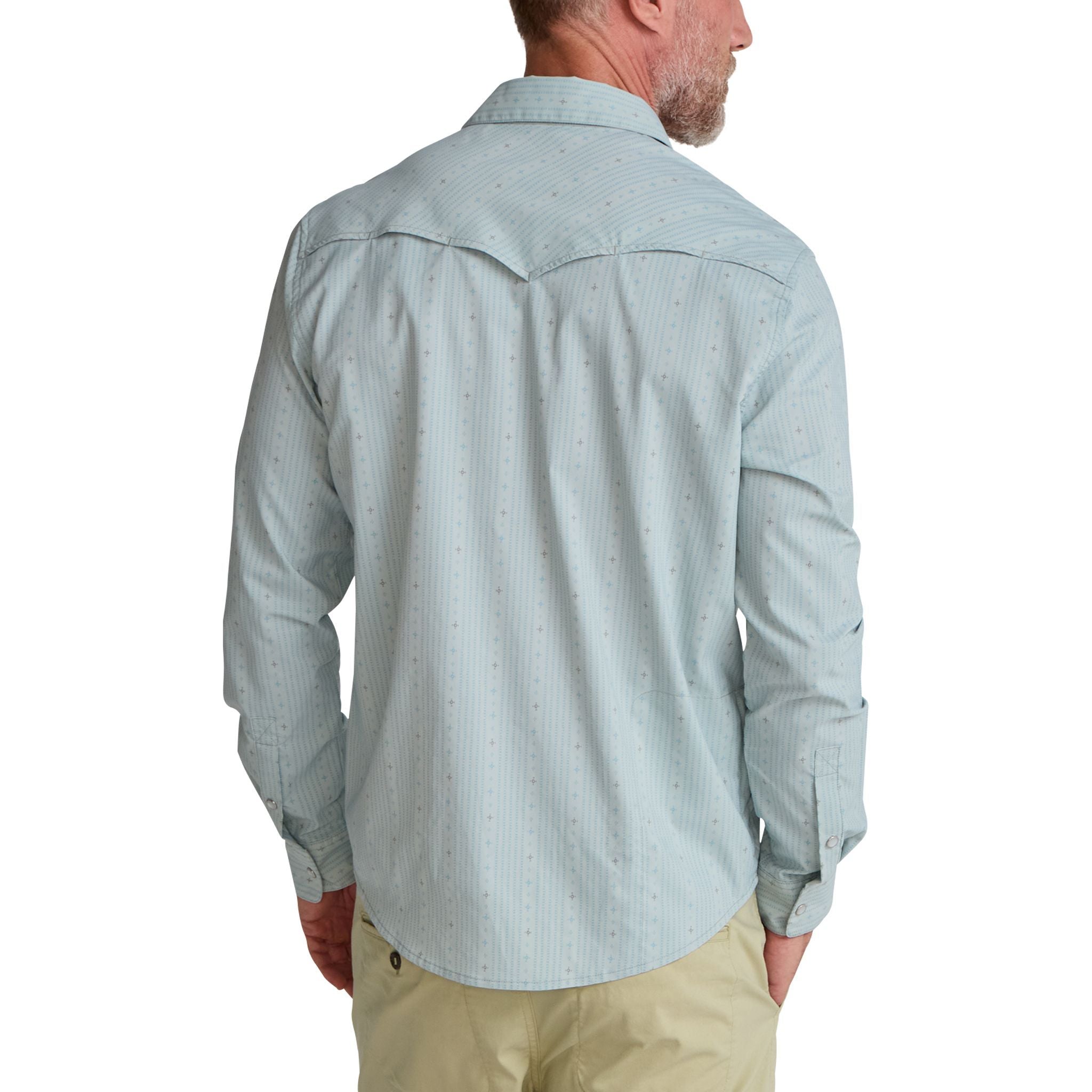 Howler Brothers H Bar B Tech Longsleeve Supernova Stripe : Ash Blue Image 07