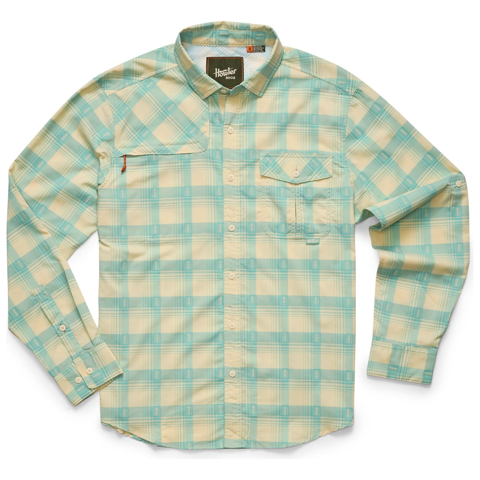 Howler Brothers Matagorda Longsleeve Sheldon Dobby Plaid : Parchment Image 01
