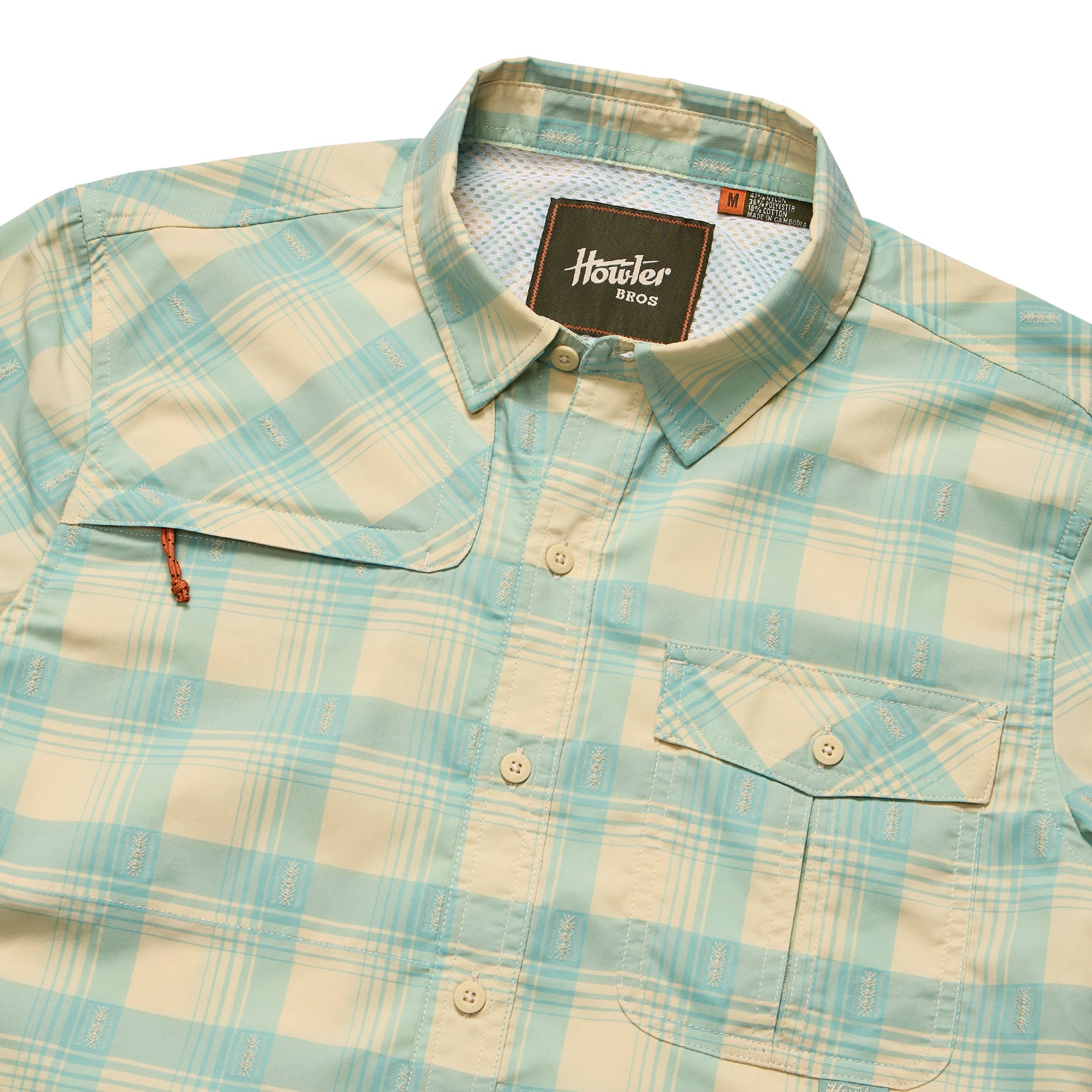 Howler Brothers Matagorda Longsleeve Sheldon Dobby Plaid : Parchment Image 02