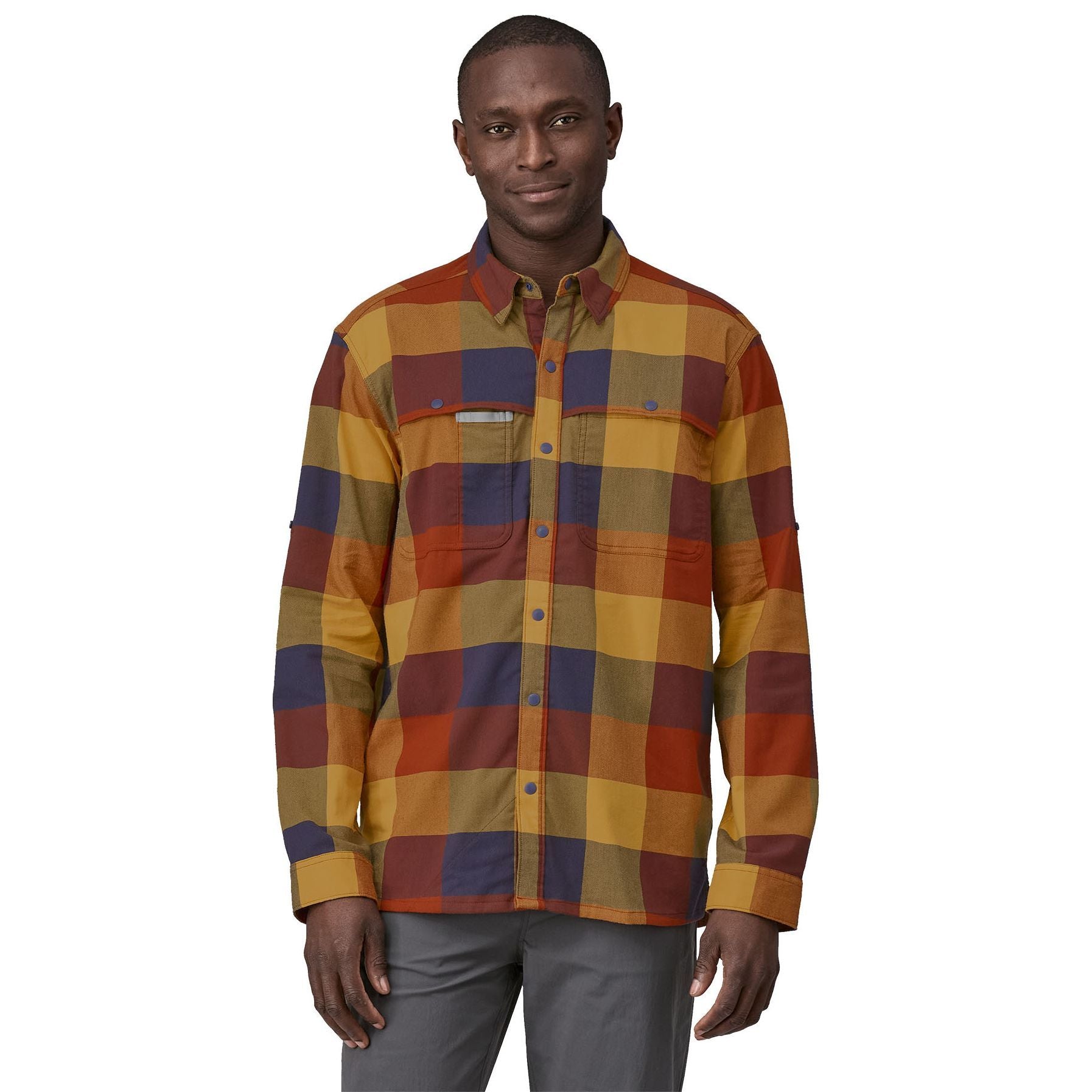 Patagonia Men's Early Rise Stretch Shirt Clark Fork: Pufferfish Gold Image 02