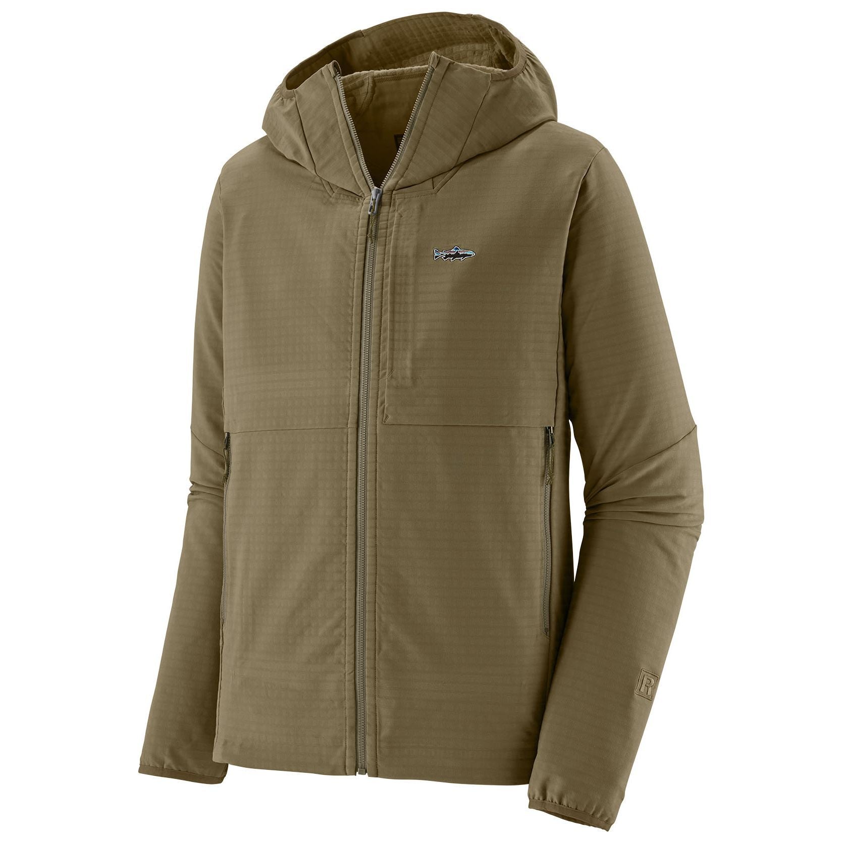 Patagonia Men's R1 TechFace Fitz Roy Trout Hoody Dark Ash Image 01