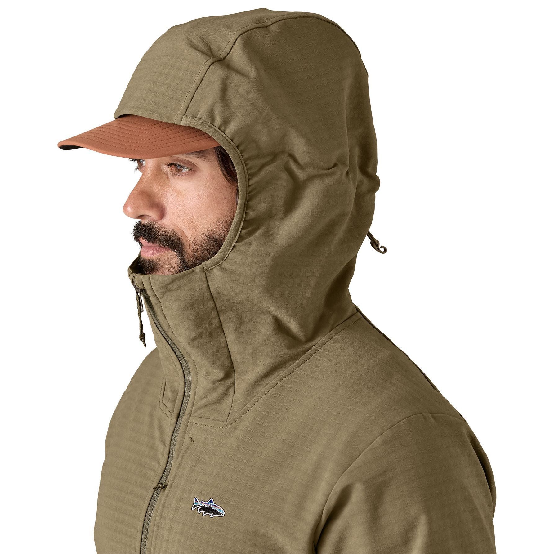 Patagonia Men's R1 TechFace Fitz Roy Trout Hoody Dark Ash Image 05