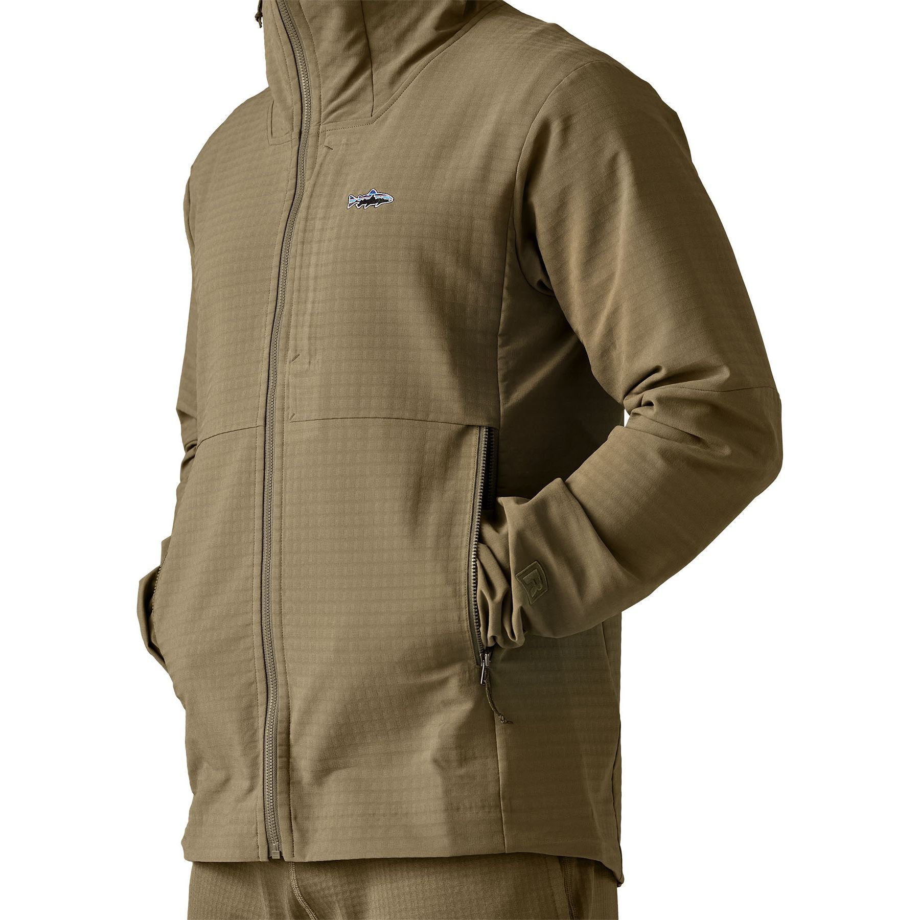 Patagonia Men's R1 TechFace Fitz Roy Trout Hoody Dark Ash Image 07