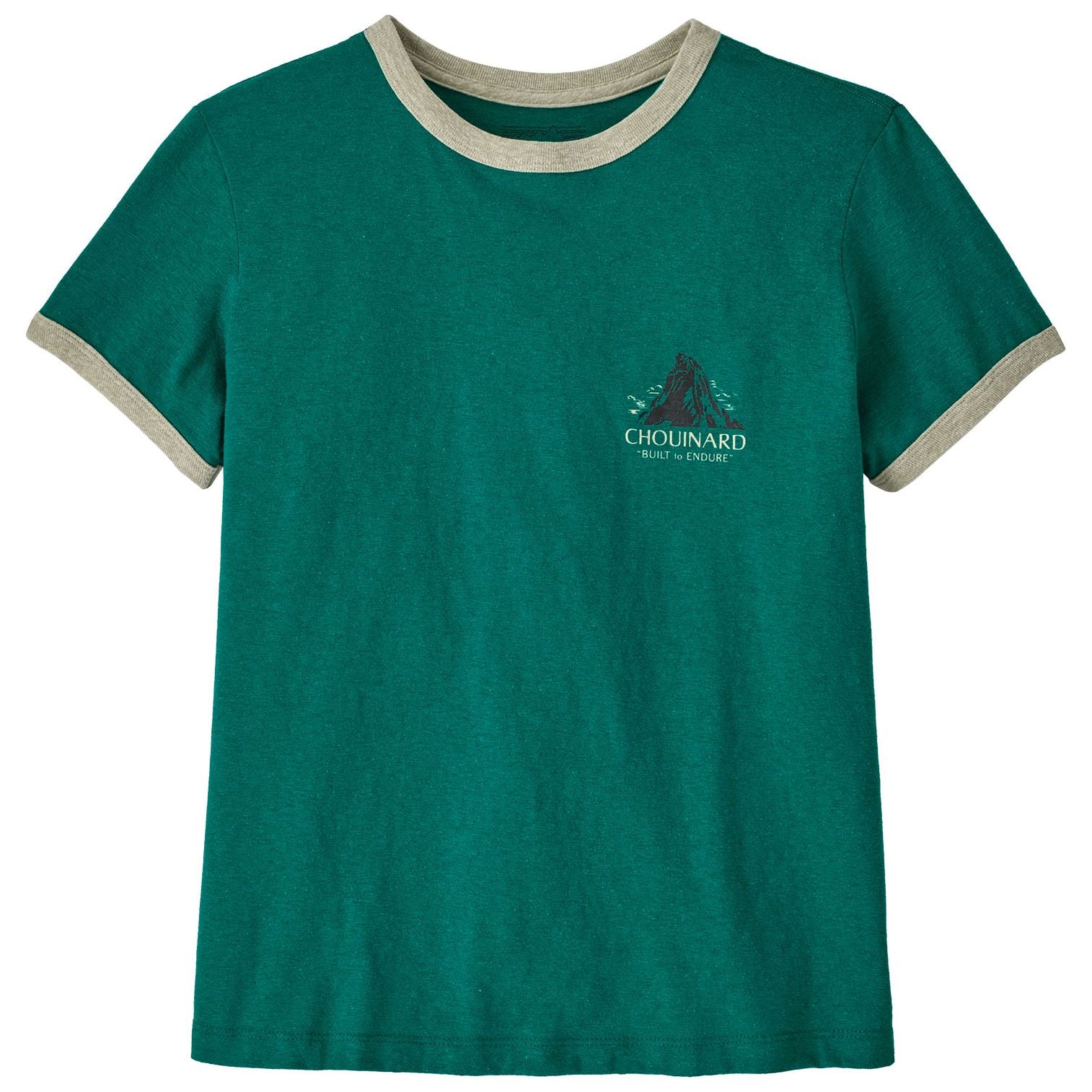 Patagonia Women's Chouinard Crest Ringer Responsibili-Tee Gem Green