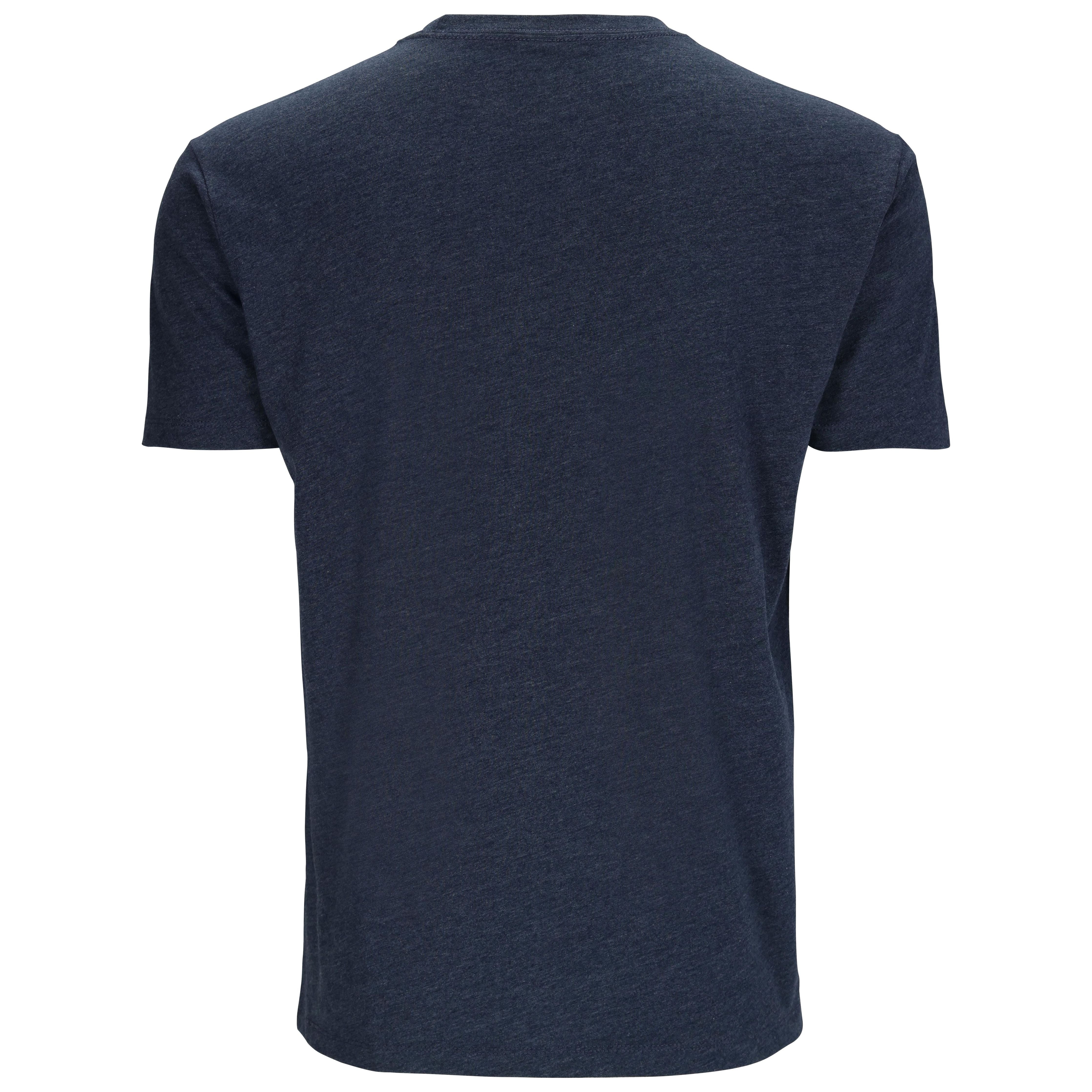 Simms Trout Regiment Camo Fill T-Shirt Navy Heather Image 02