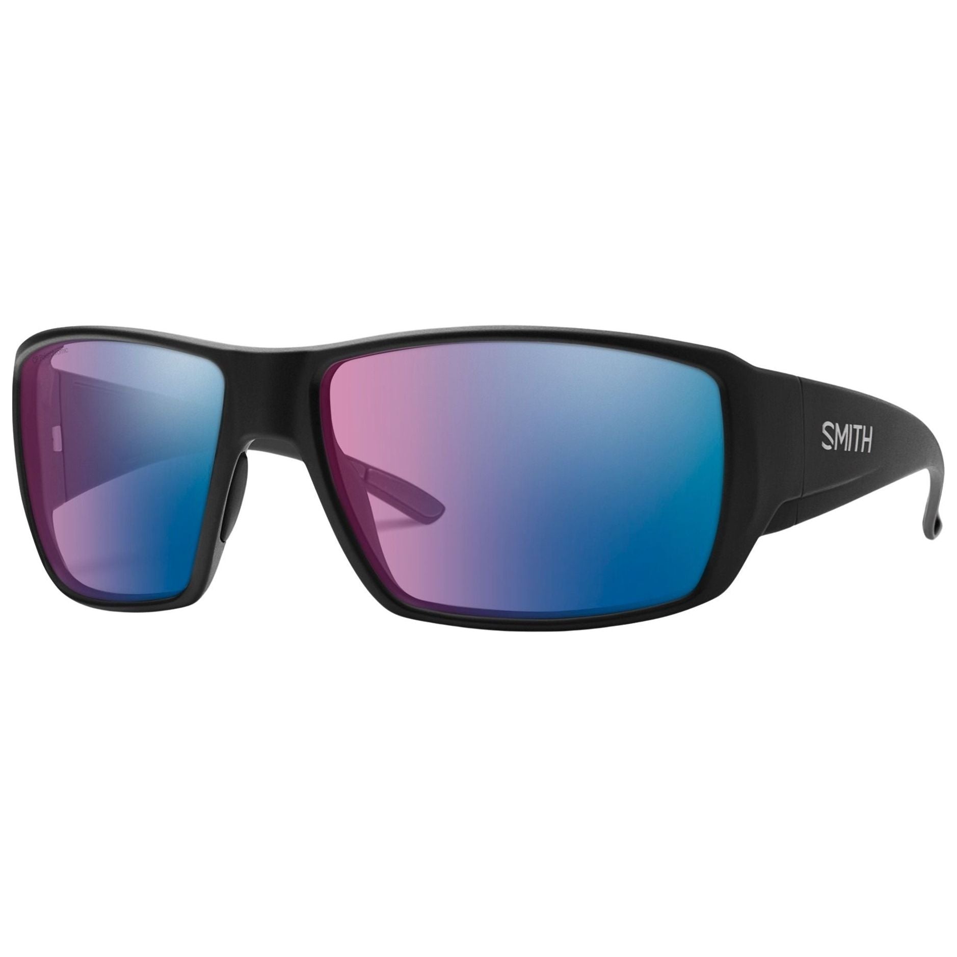 Smith Optics Guide's Choice Matte Black / ChromaPop Glass Polarchromic Rose Blue Mirror Image 01