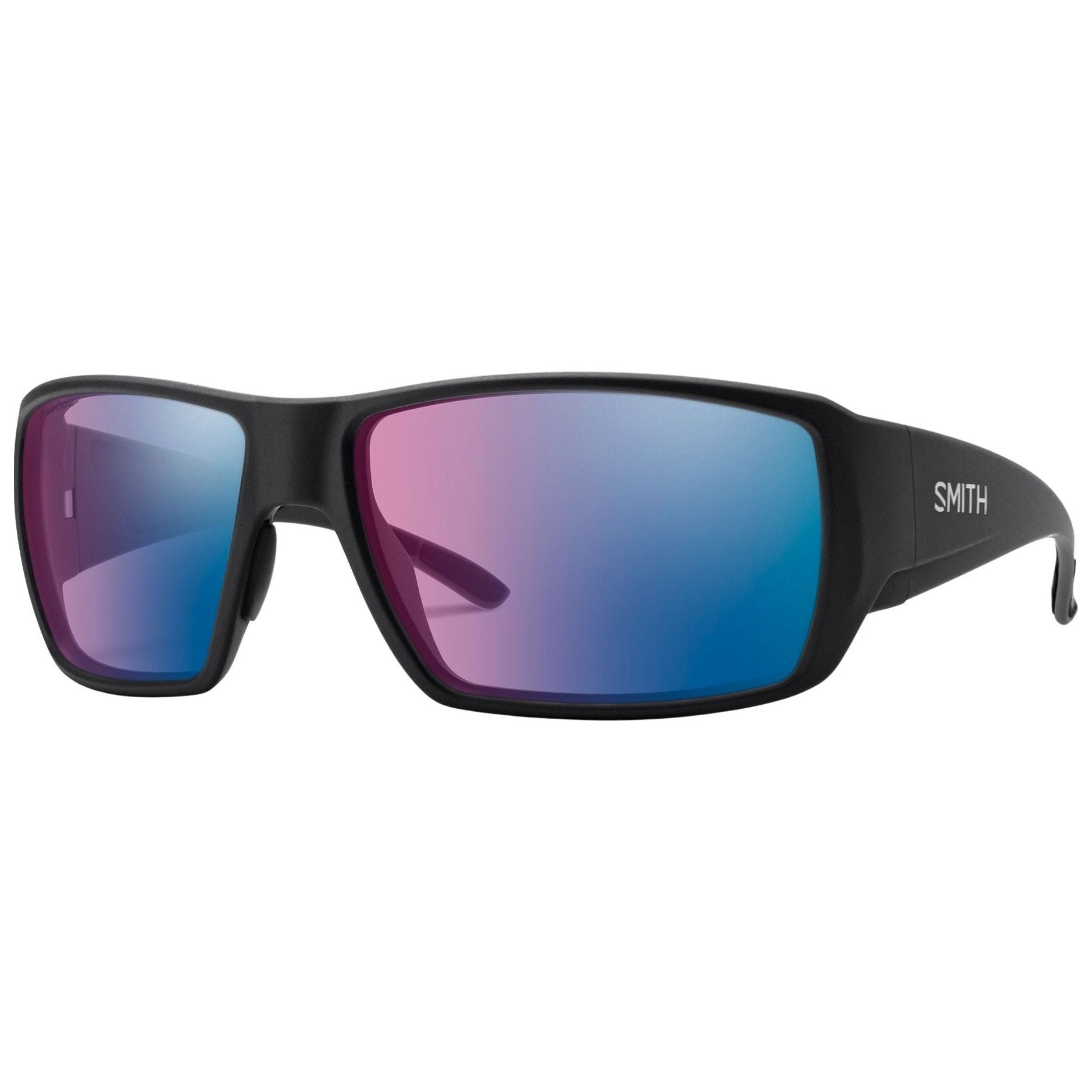 Smith Optics Guide's Choice XL Matte Black / ChromaPop Glass Polarchromic Rose Blue Mirror Image 01