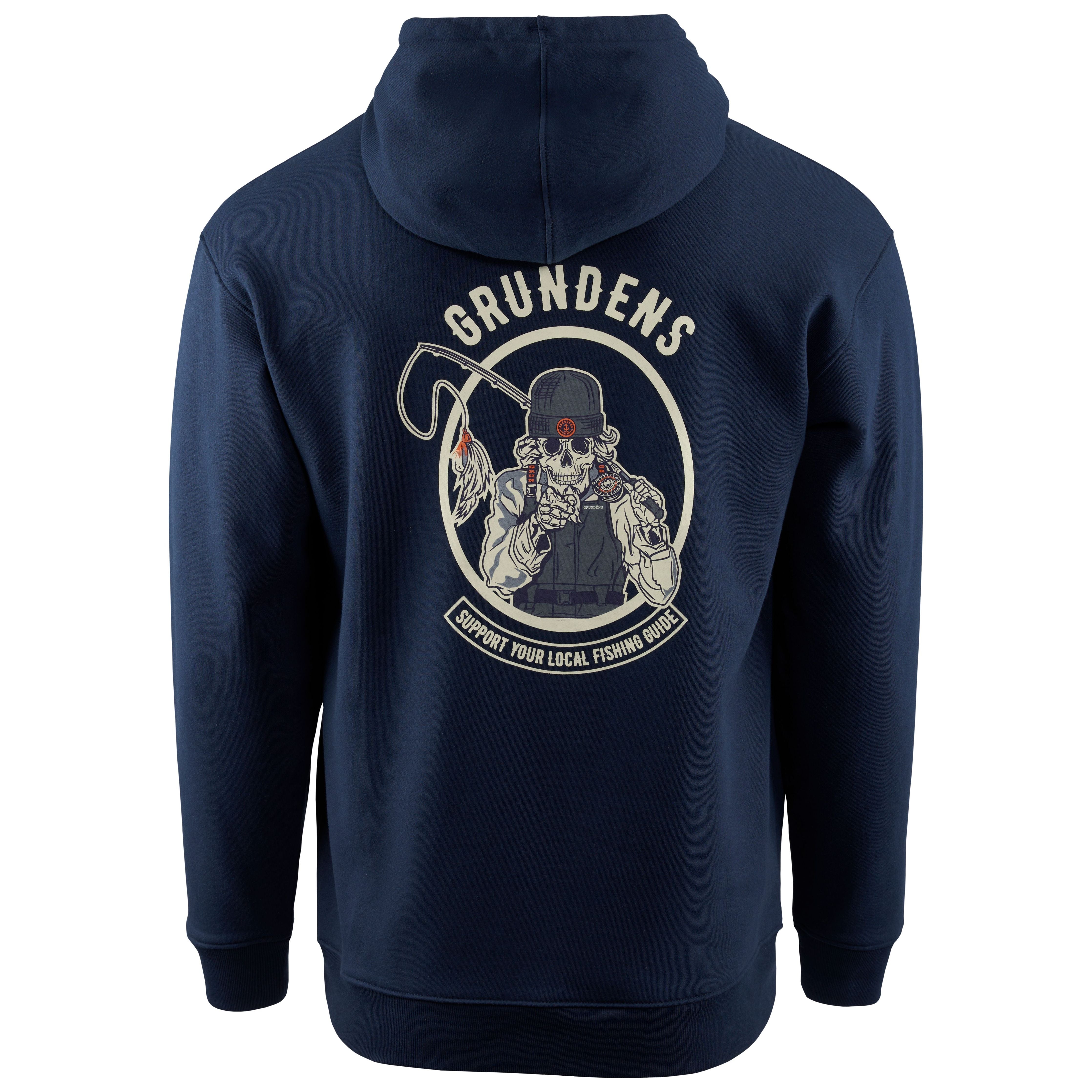 Grundens Displacement DWR Hoodie SL Guides Dark Navy Image 01