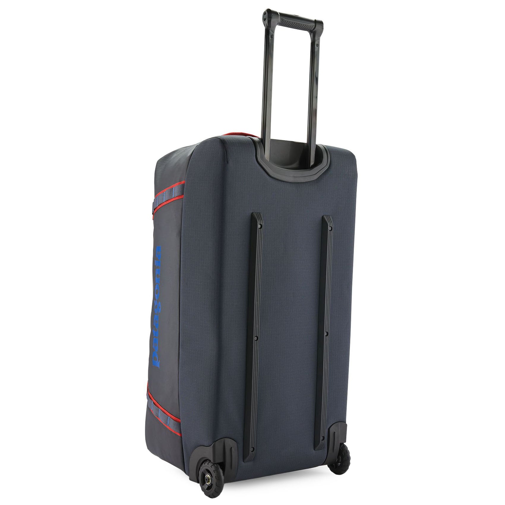 Patagonia Black Hole Wheeled Duffel 100L Smolder Blue with Amanita Red