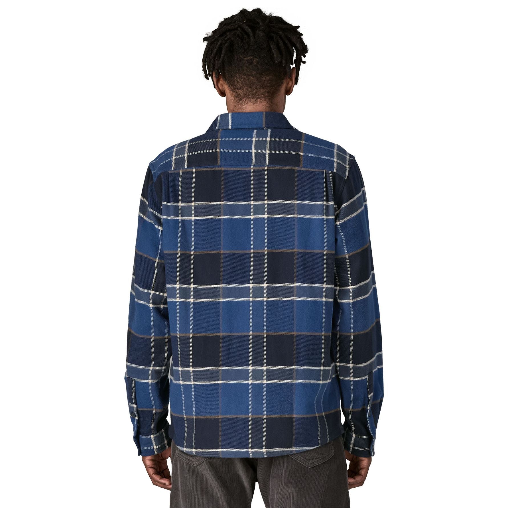 Patagonia Men's Fjord Flannel Shirt Cycles: Sunken Blue Image 03