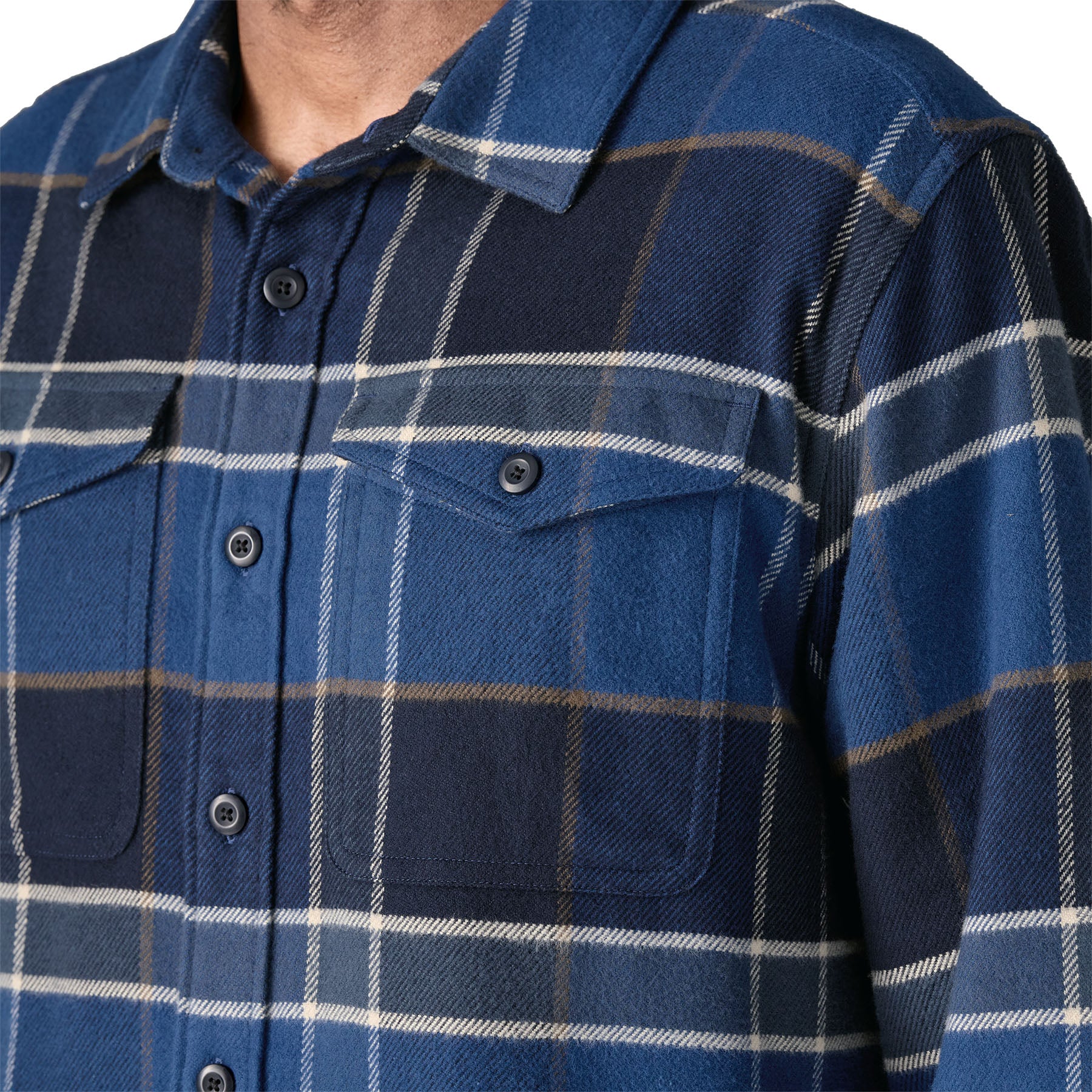 Patagonia Men's Fjord Flannel Shirt Cycles: Sunken Blue Image 04