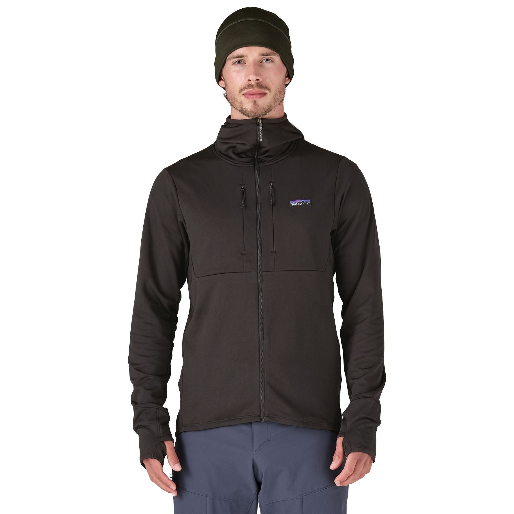 Patagonia Men's R1 Thermal Full-Zip Hoody Black Image 02