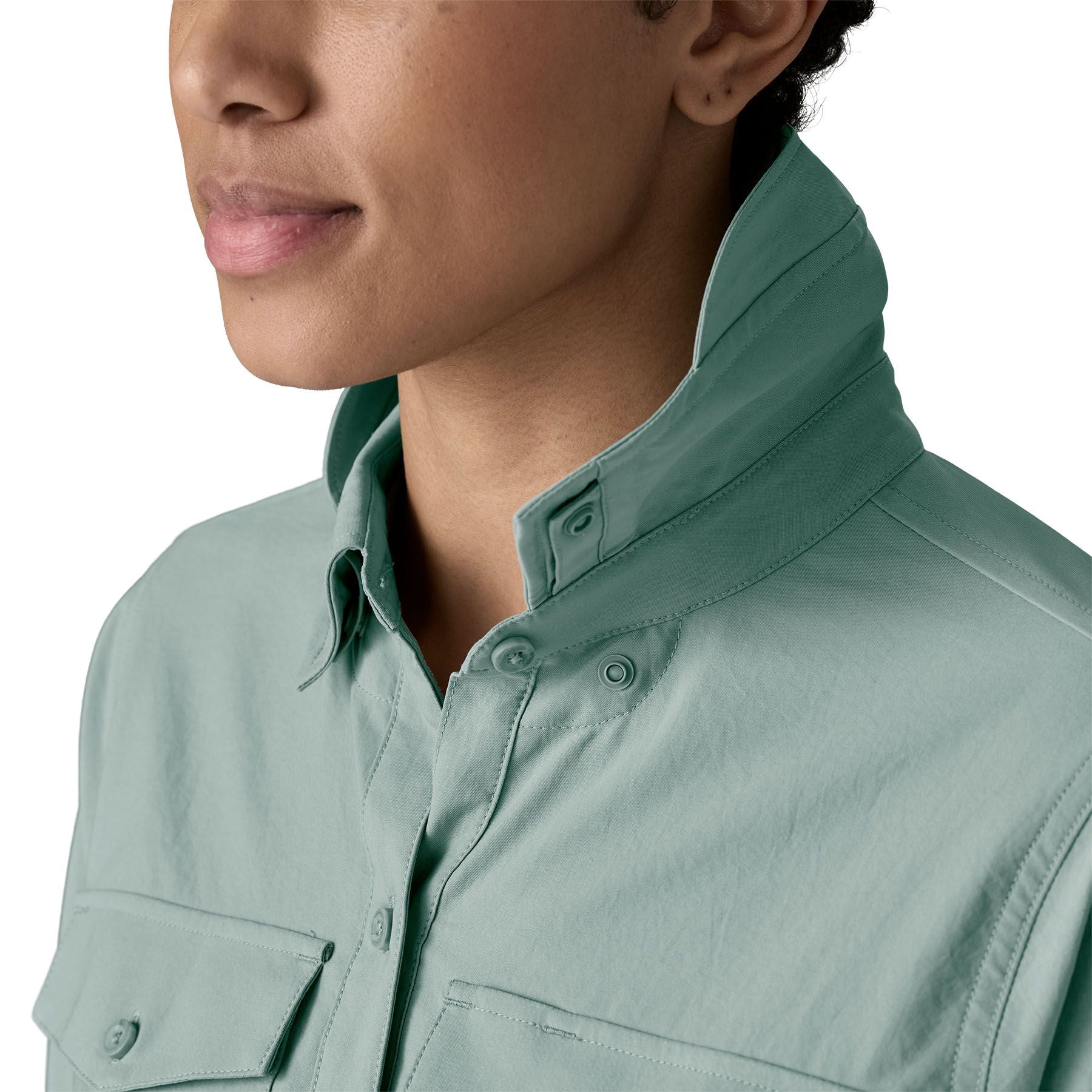 Patagonia Men's Women's Long-Sleeved Self Guided Sun Shirt Thermal Blue Image 07