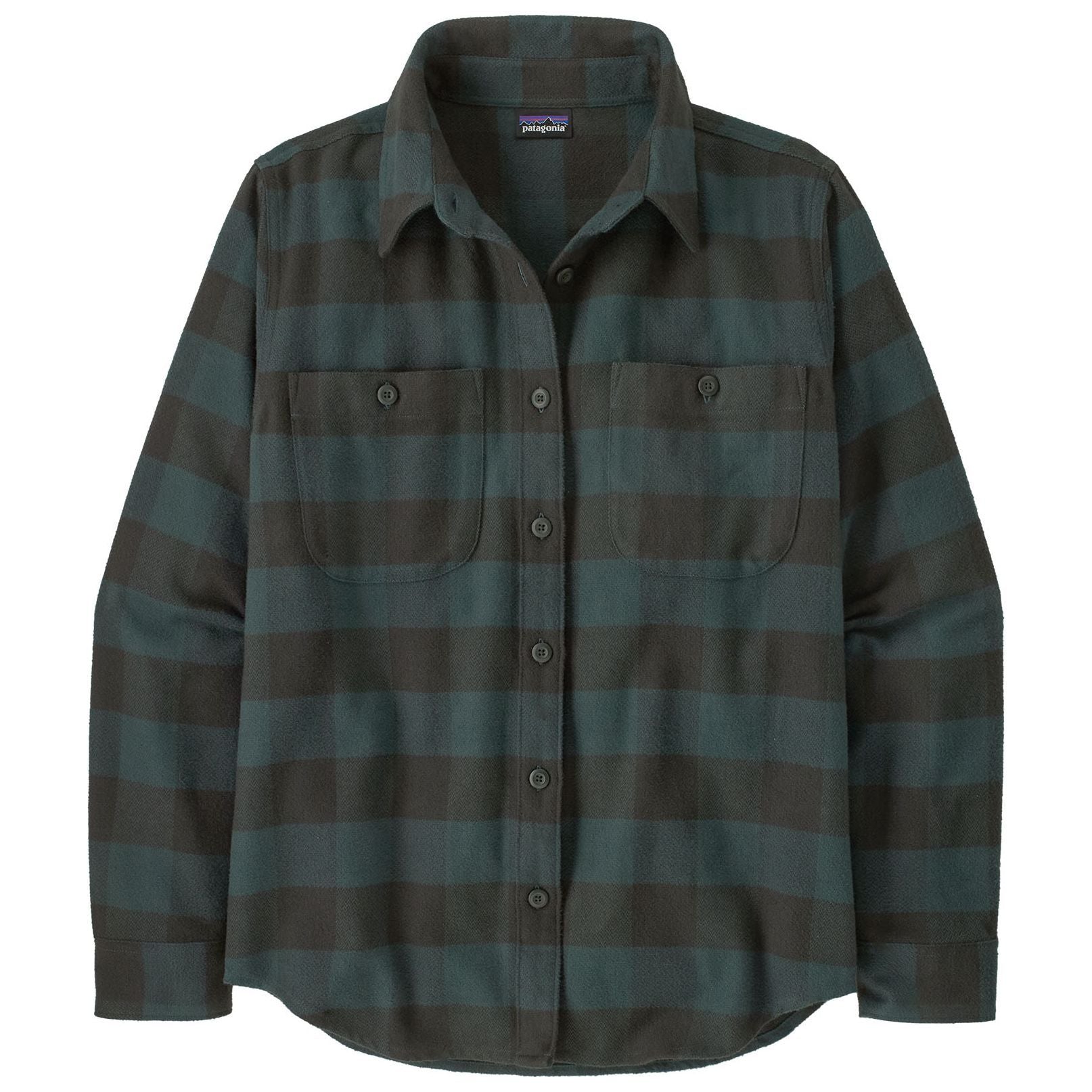 Patagonia Women's Fjord Flannel Shirt Buffalo Check: Old Growth Green Image 01