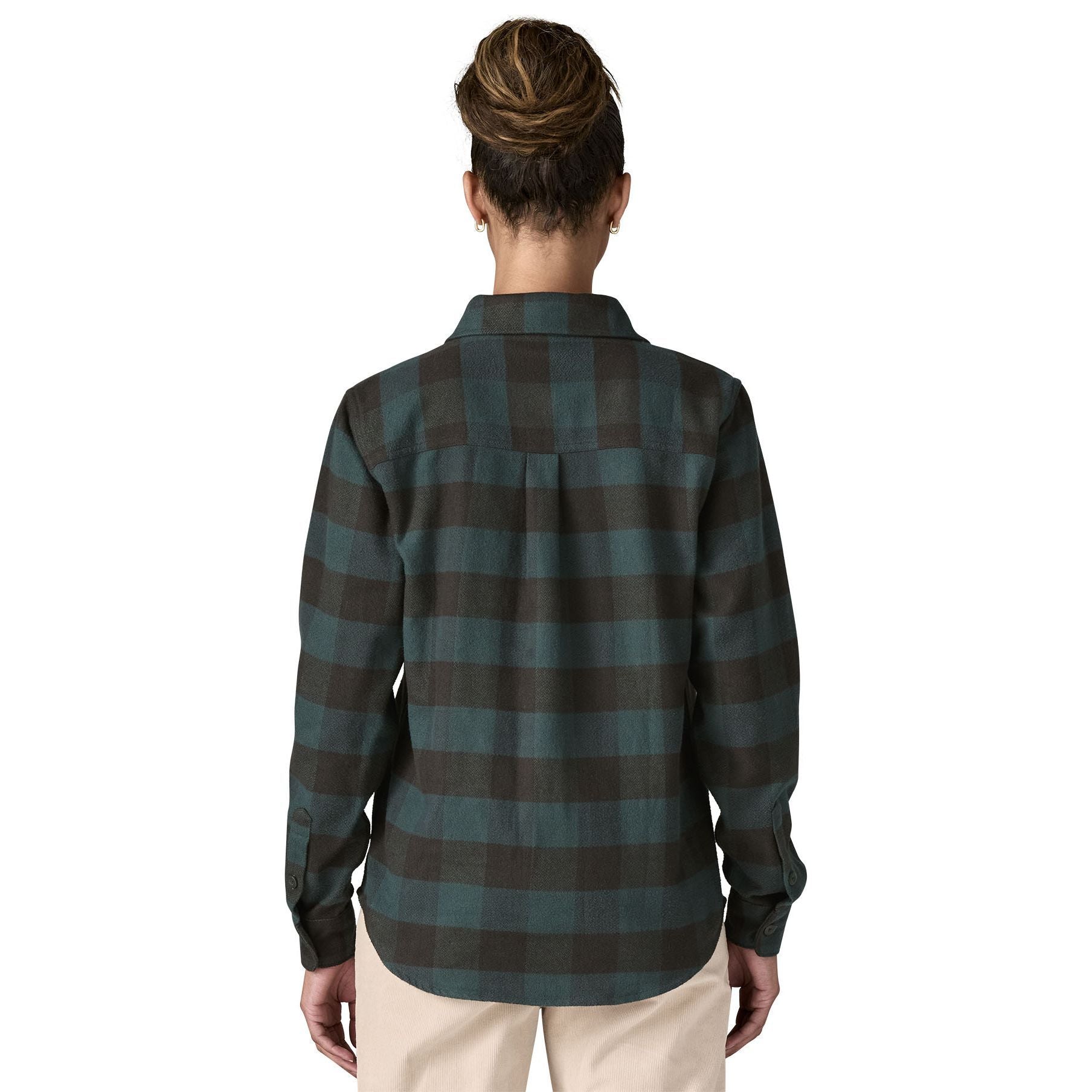Patagonia Women's Fjord Flannel Shirt Buffalo Check: Old Growth Green Image 03