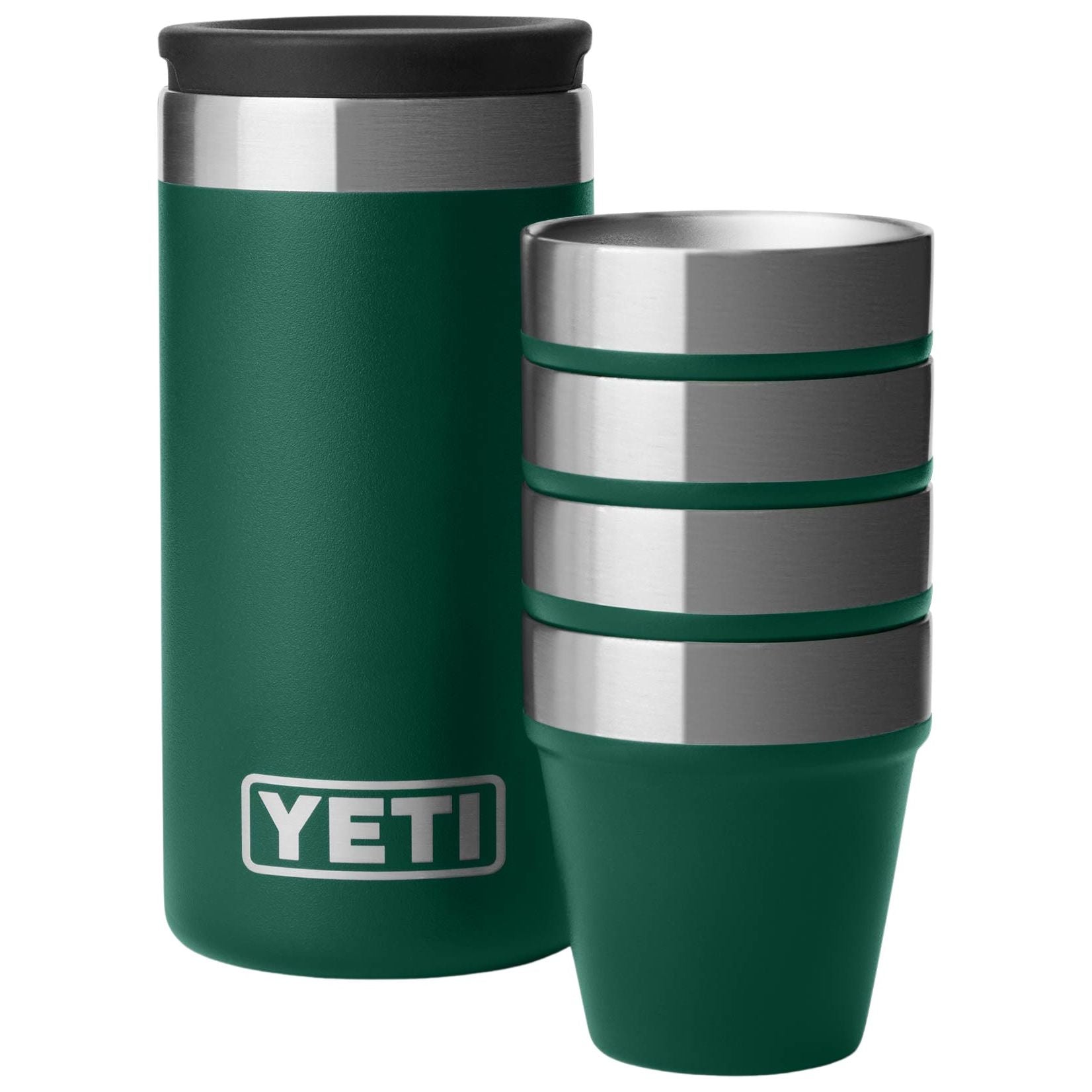 YETI Shot Glasses with Carrying Case Black Forest Green Image 01