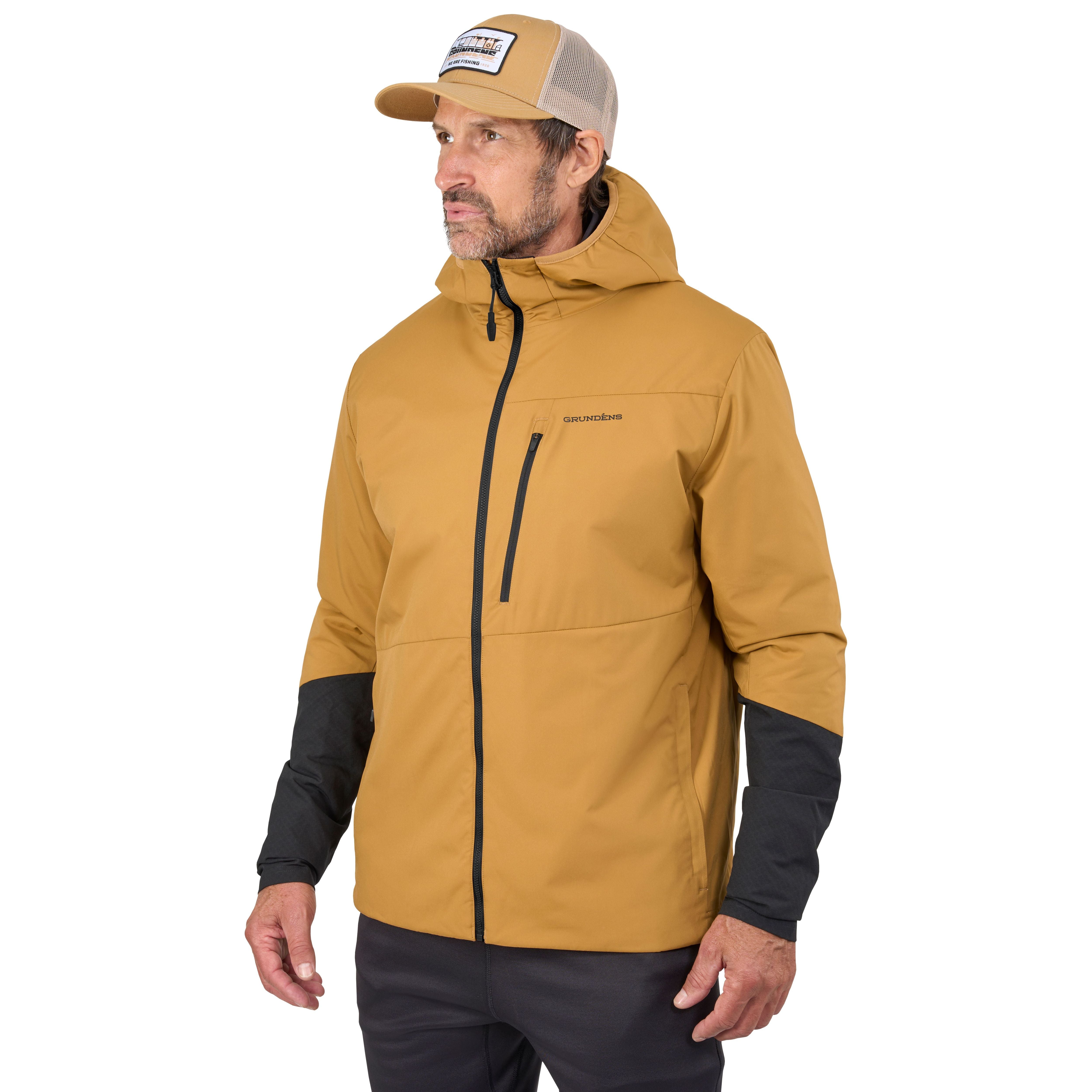 Grundens Men's Turbulence Hybrid Hoodie Whiskey Image 05
