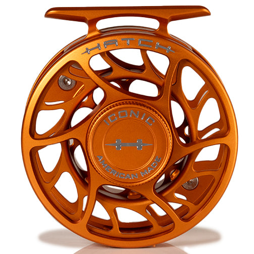 Hatch Custom Campfire Orange Iconic Fly Reel - 3 Plus LA