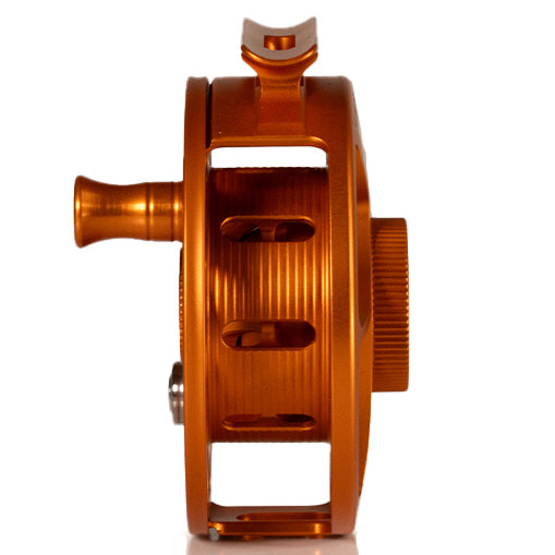 Hatch Custom Campfire Orange Iconic Fly Reel - 3 Plus LA
