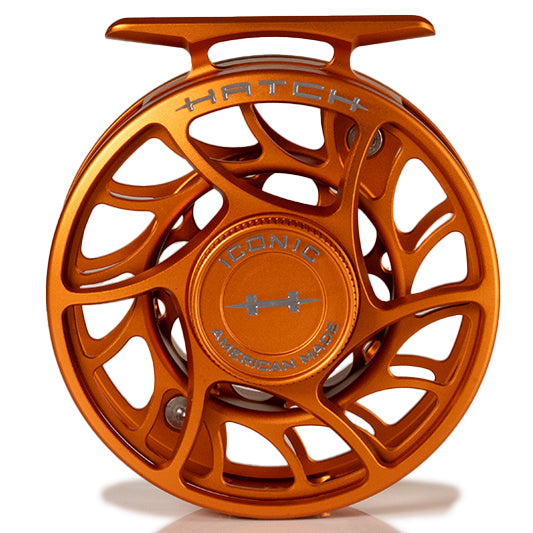 Hatch Custom Campfire Orange Iconic Fly Reel - 4 Plus LA