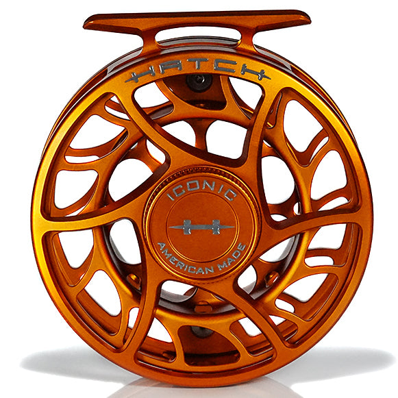 Hatch Custom Campfire Orange Iconic Fly Reel - 5 Plus LA