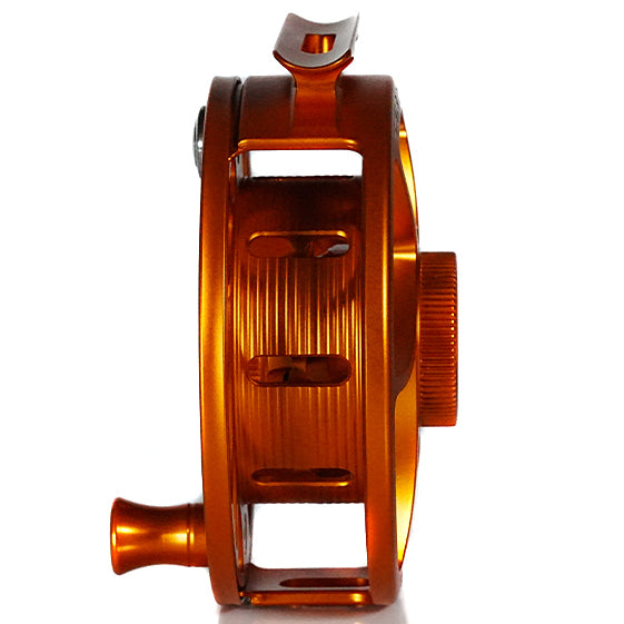 Hatch Custom Campfire Orange Iconic Fly Reel - 5 Plus LA