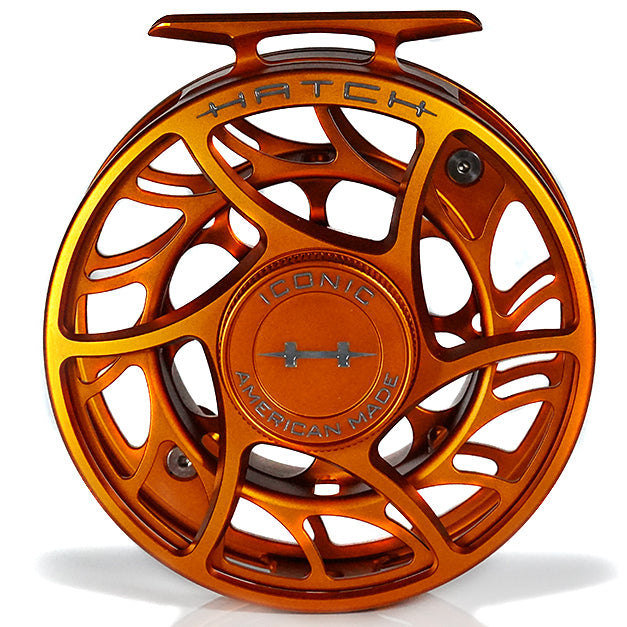 Hatch Custom Campfire Orange Iconic Fly Reel - 7 Plus LA