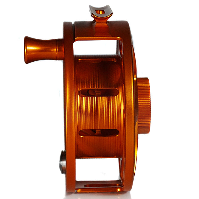 Hatch Custom Campfire Orange Iconic Fly Reel - 9 Plus LA